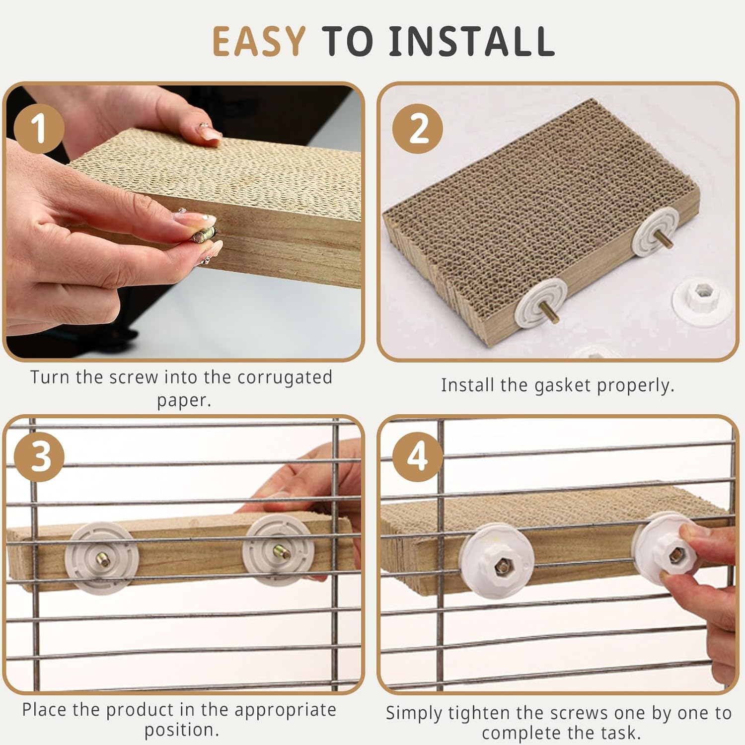 2 Pack Parrot Cage Perch Bird Chew Toys, Large Cardboard Parakeet Playground Conure Stand Cockatiel Shredding Grinding Platform Cage Accessories for Budgie Cockatoo image number 3