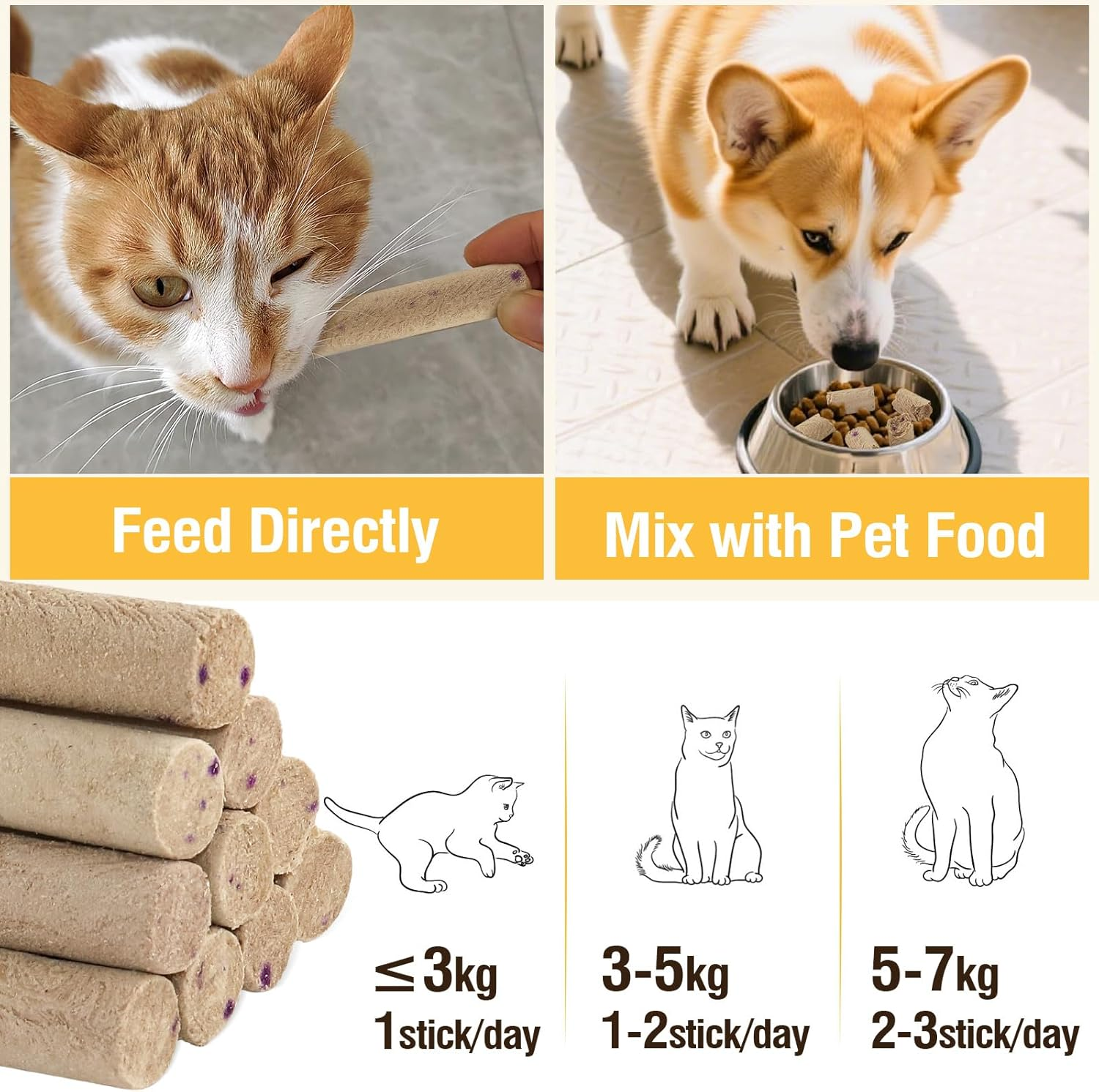 Freeze Dried Duck Stick Cat Treats, High Protein Healthy Treats for Cats & Dogs, Natural Teeth Cleaning Snacks, Gluten& Grain Free image number 4