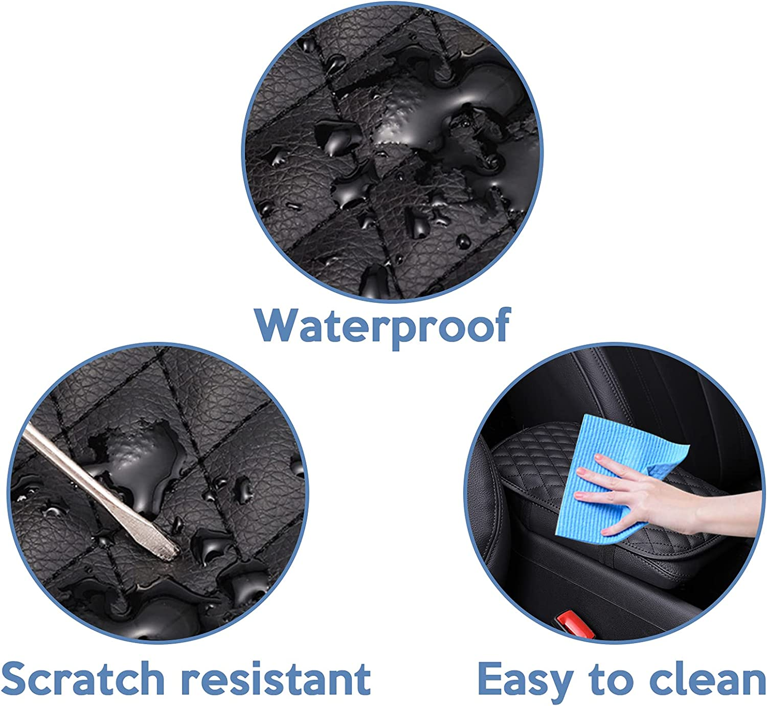 Center Console Cover Worthplanet PU Leather Universal Central Console Armrest Box Cover Waterproof Center Console Pad Protector Fit for Most Vehicle SUV Truck Car W120001 image number 5