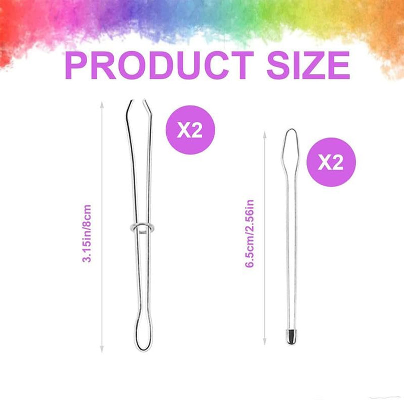 DIY Rope Threader Clip,4Pcs Metal Drawstring Threader Tweezer Clip,Metal DIY Rope Threader Clip Bodkin Sewing Tool,Metal Drawstring Threader Tweezer Easy Quick Insert Drawstring DIY Rope Threader Clip image number 1