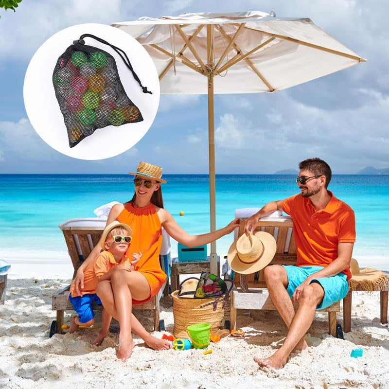 Oruola 6Pcs Small Mesh Laundry Bags with Cord Lock - Drawstring Bags (3 Black, 3 White) image number 1