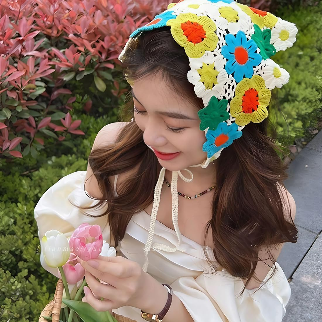 2 Pack Women Boho Headband, Triangle Turban Headband Hair Band, Elastic Hair Turban, Vintage Headband, Triangle Hairband, Handmade Hair Accessories for Girls and Women