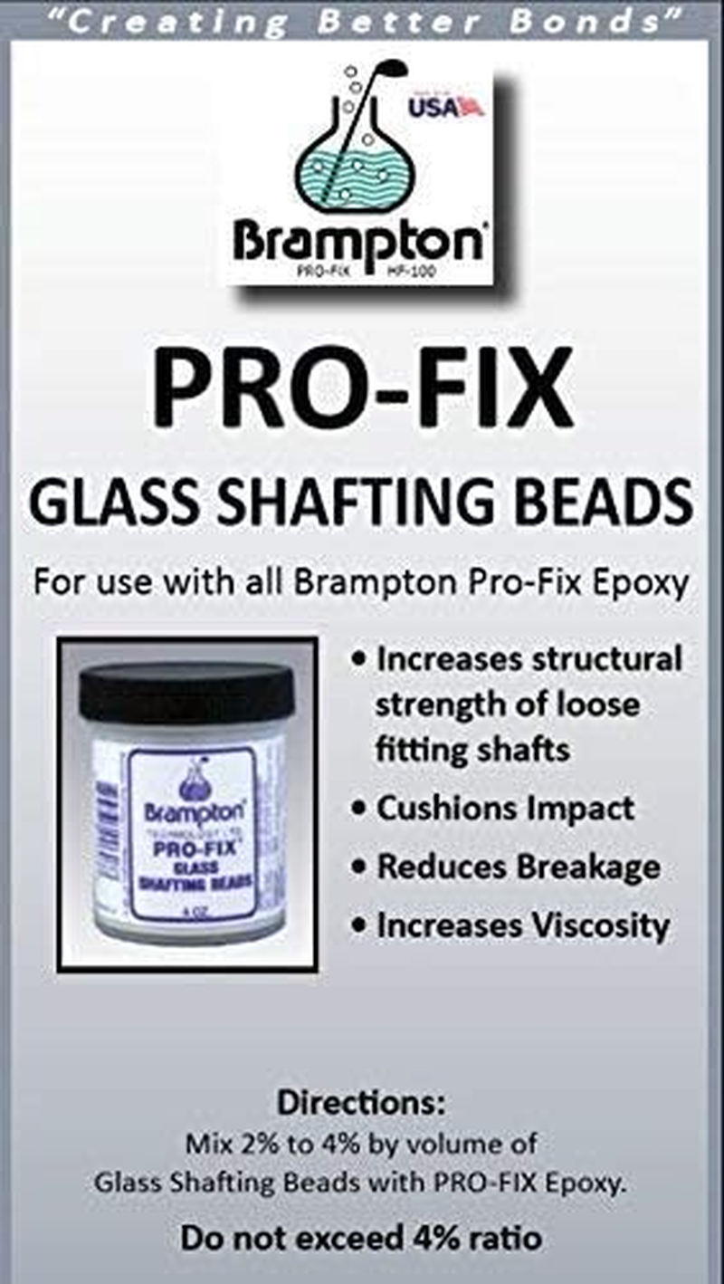 Brampton PRO-FIX Glass Shafting Beads - Golf Club Shaft Installation Stabilizer - Increase Bond Strength image number 2