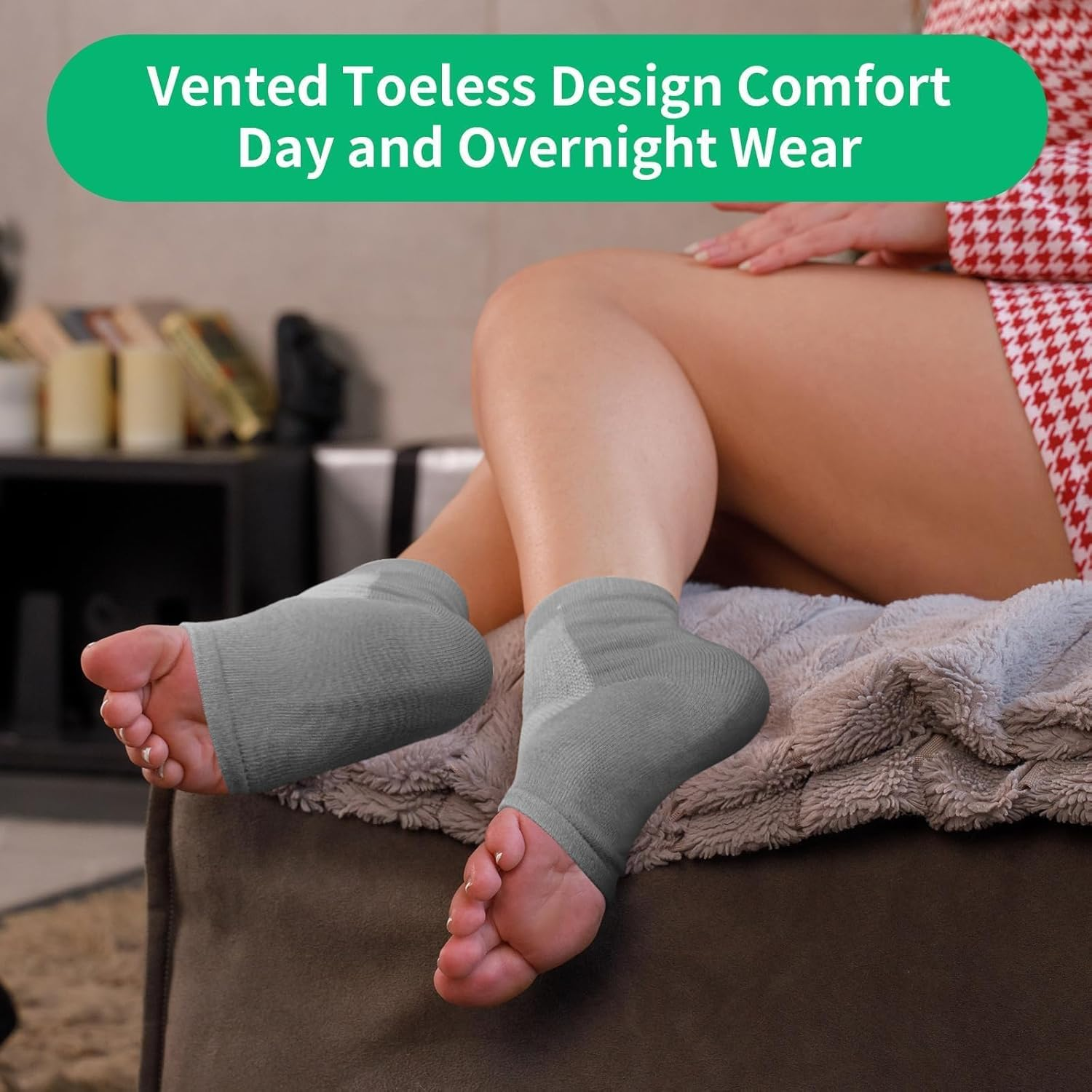 YBVABE Moisturizing Gel Heel Socks - 12Pieces Soothing Spa Therapy for Dry, Cracked Heels, Includes Gel Lined Cotton Blend Socks for Day and Night Heel Care, Unisex, One Size Fits Most image number 6