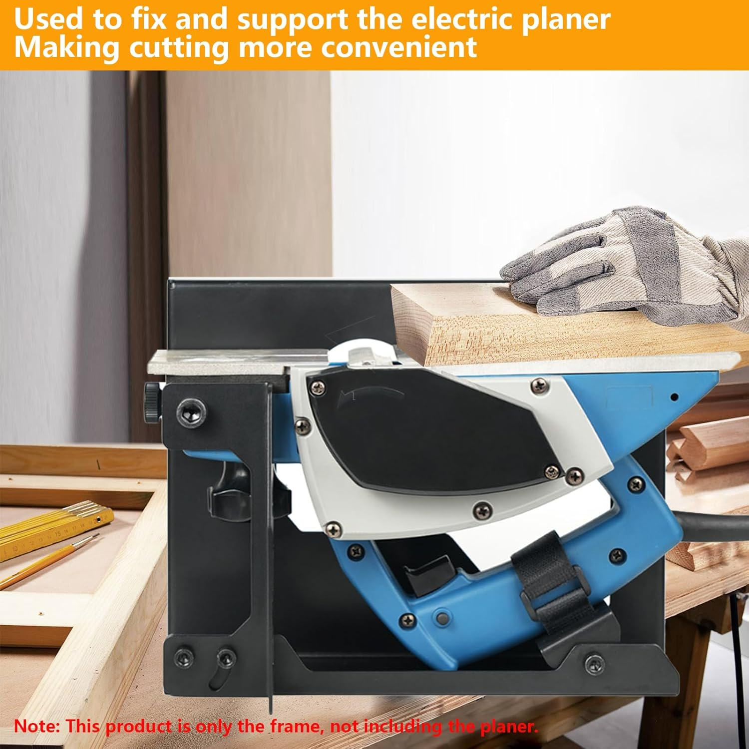 Abizarch Electric Planer Flip Support Steel Electric Planer Mount Bracket with 2 Adjustable Wrench and 2 Fixing Screws Sturdy Electric Planer Stand Portable for Most Electric Planer