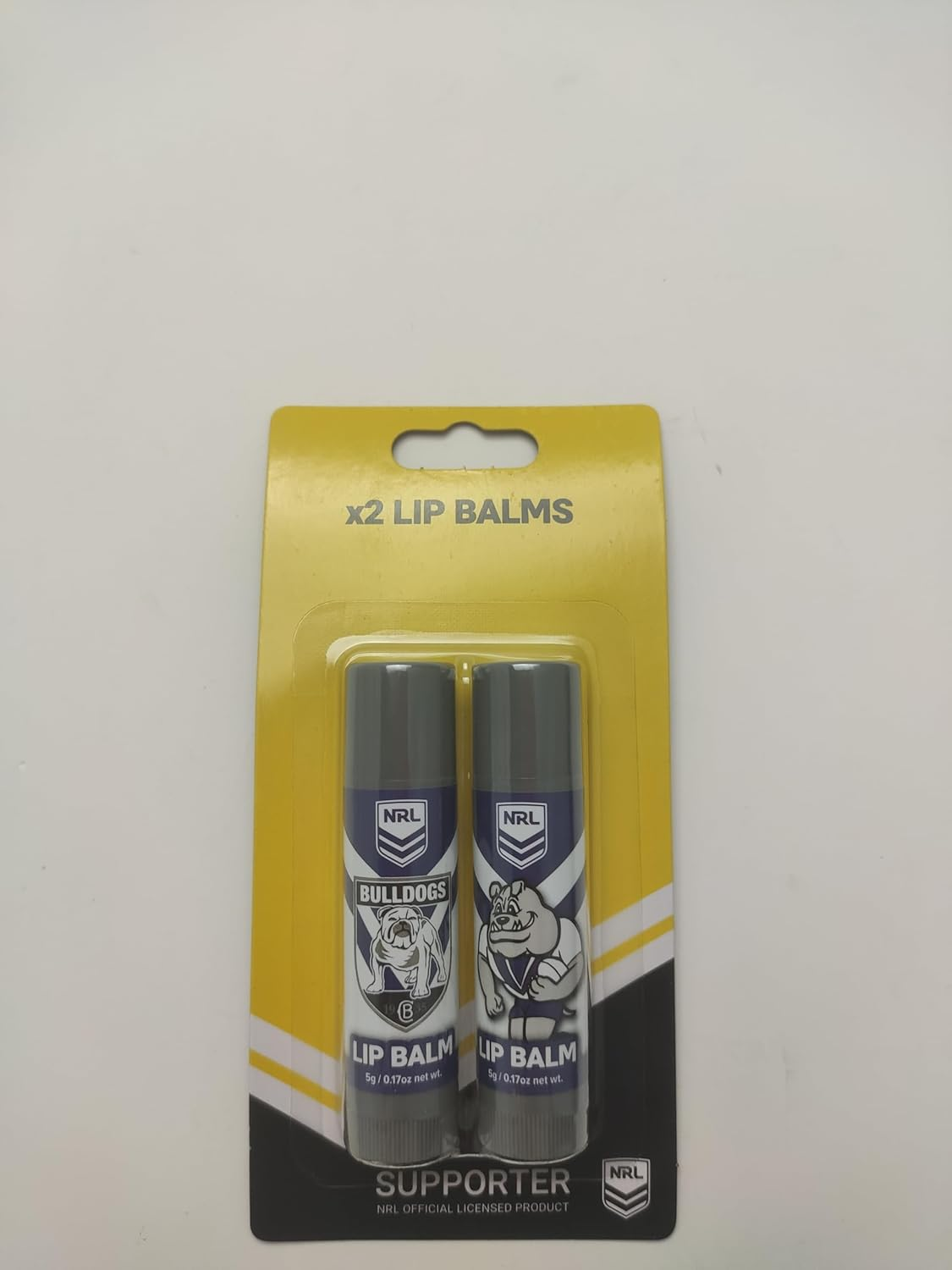 NRL Bulldogs Canterbury Lip Balm (Pack of 2)