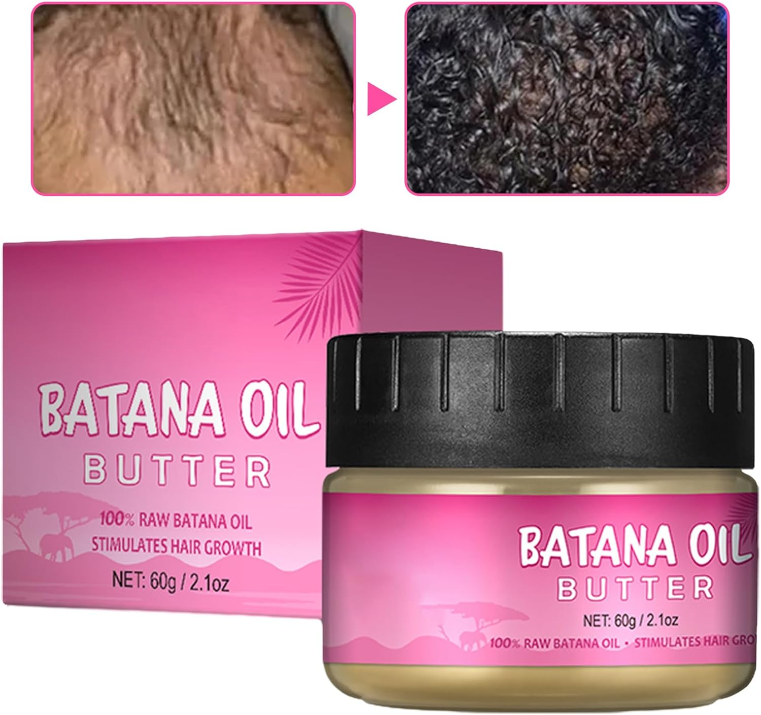 Hair Butter with 100 Pure Raw Oil, Natural Hair Cream Suitable for Repairing Damaged Hair, Nourishing Thin Hair, Applies to Everyone image number 1