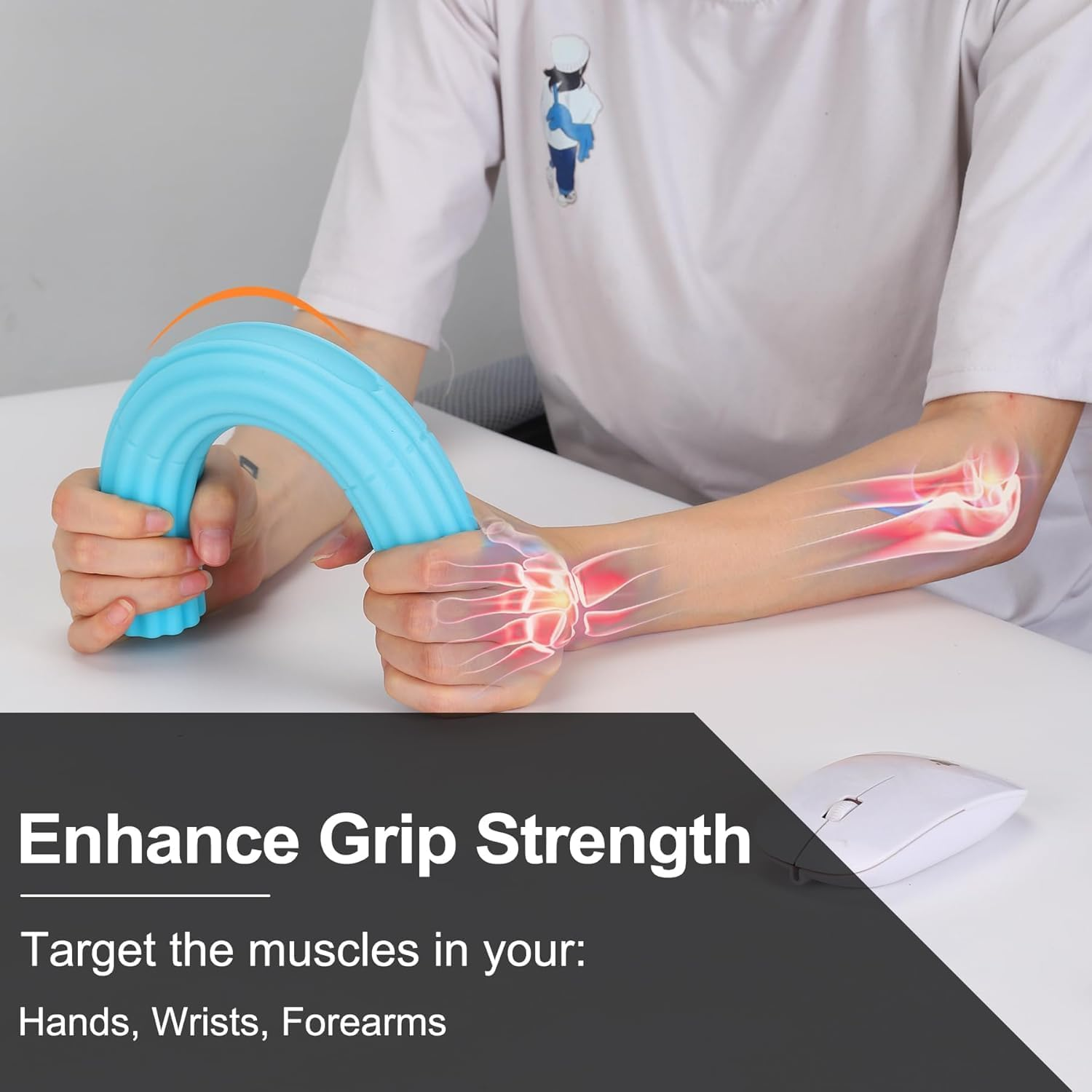 Flex Therapy Strengthener Bar for Tennis Elbow, 1Pcs Golfers Elbow, Tendonitis - Physical Therapy Resistance Bar for Wrist and Forearms Pain Relief (Blue) image number 5