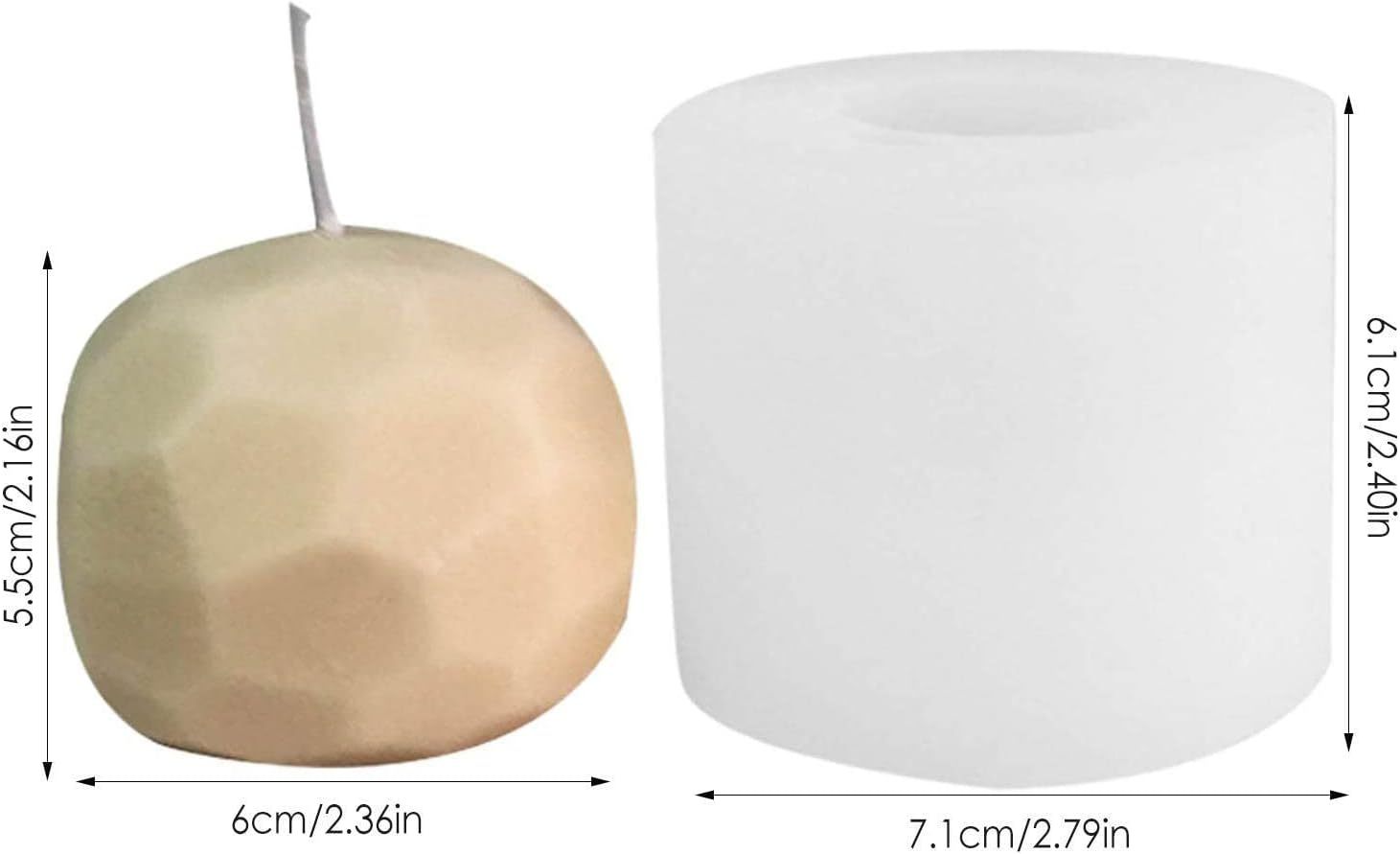 POCHY Geometric Ball Mold - Silicone Candle Molds Ball Geometric Fondant Chocolate Cake Candy Baking Mold,Geometric Wax Fondant Chocolate Candy Cake Mold Plaster Epoxy Resin Polymer Mould for Home image number 5