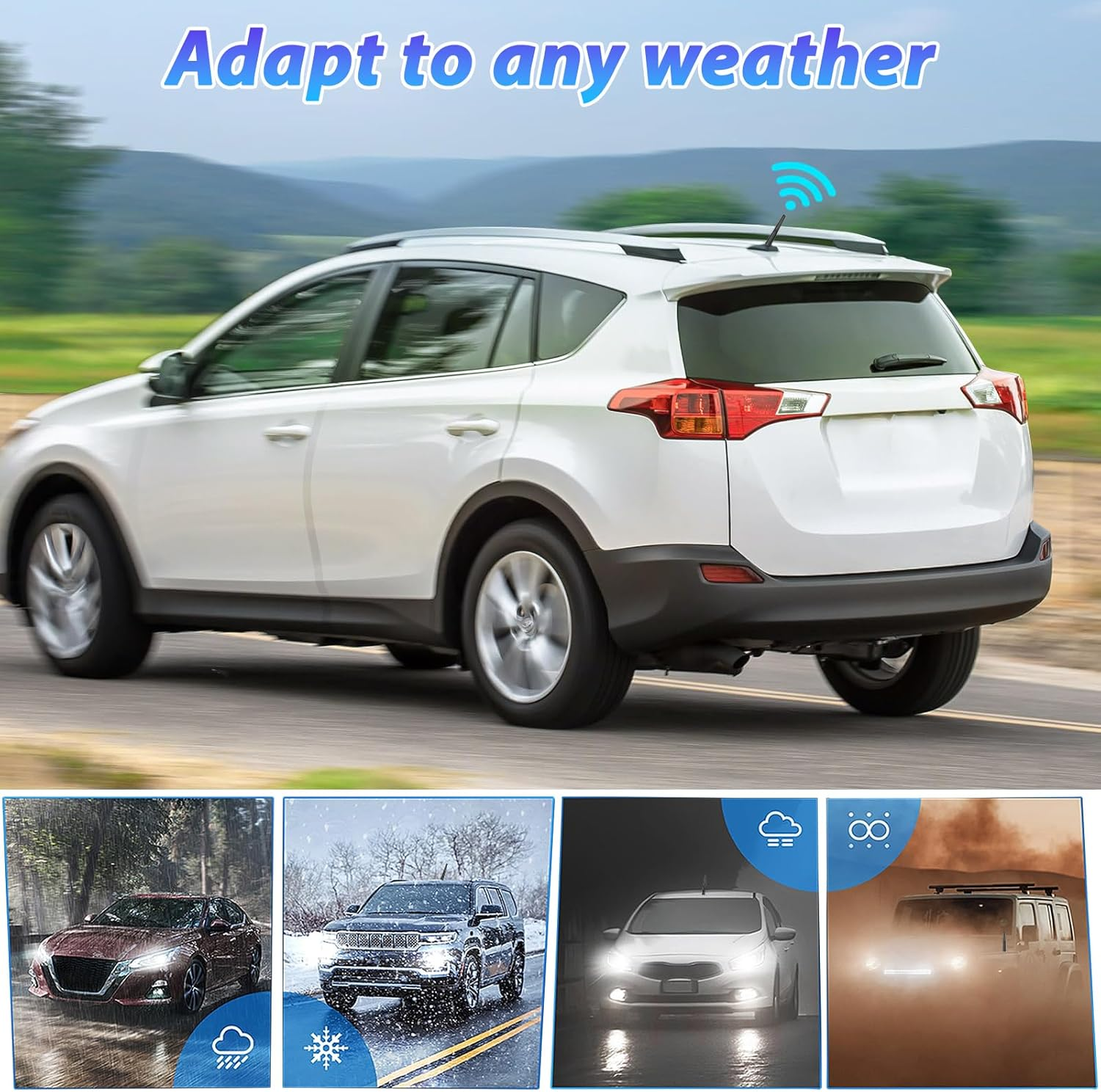 AQTAQ Universal Vehicle Roof Mount Short Car Antenna AM FM Antenna Car Roof Antenna Car 9Cm/3.5Inch Mini Car Radio Antenna Compatible with Toyota Honda Subaru GMC Chevrolet Nissan Ford Jeep Etc image number 4