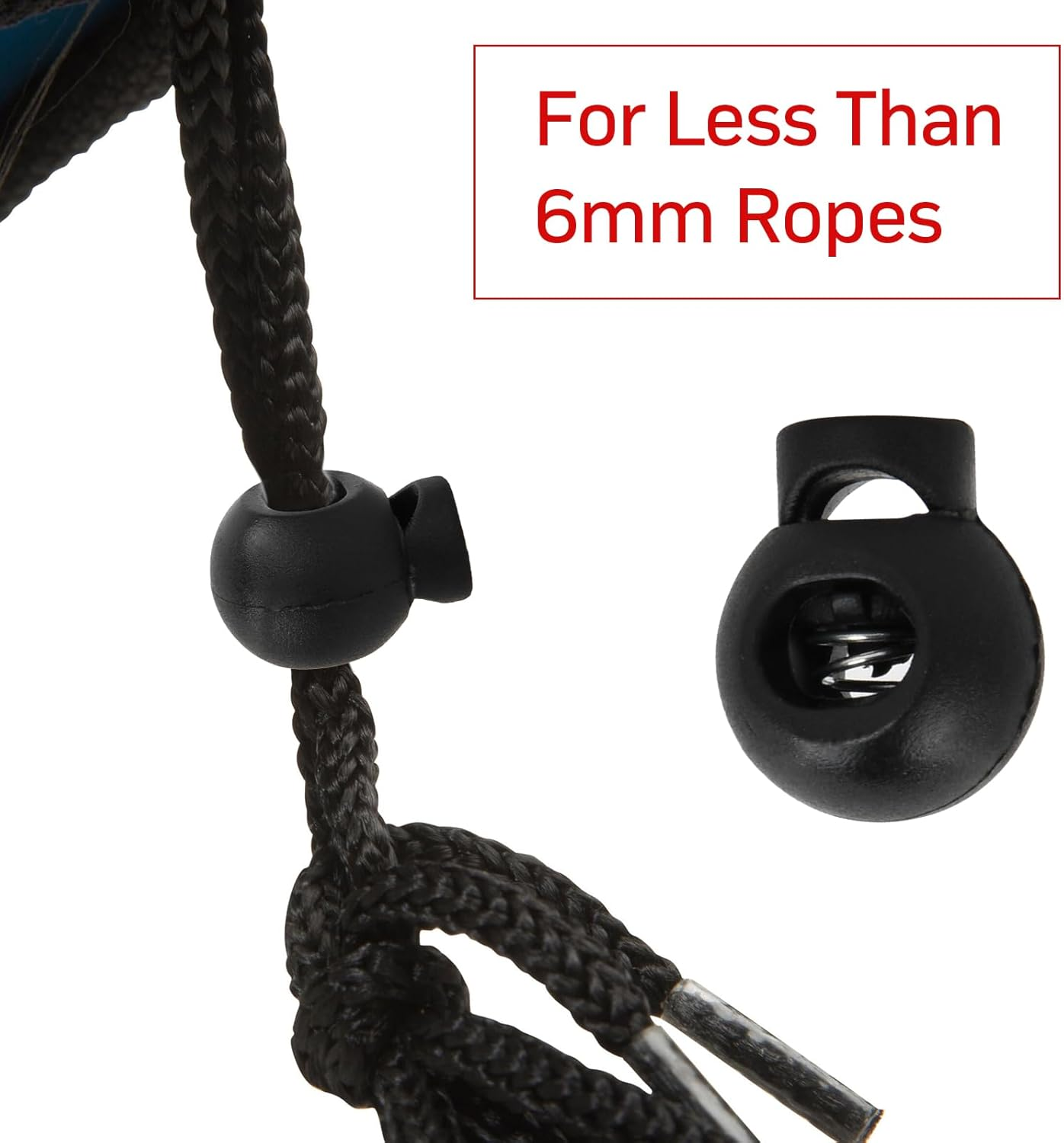 10Pcs Toggles Cord Adjusters, Black Toggles for Drawstrings, Drawstring Spring Toggles, Plastic Toggles for Cord, Single Hole Spring Cord Locks, round Toggles for Shoelaces, Clothing, Backpack,Luggage image number 1