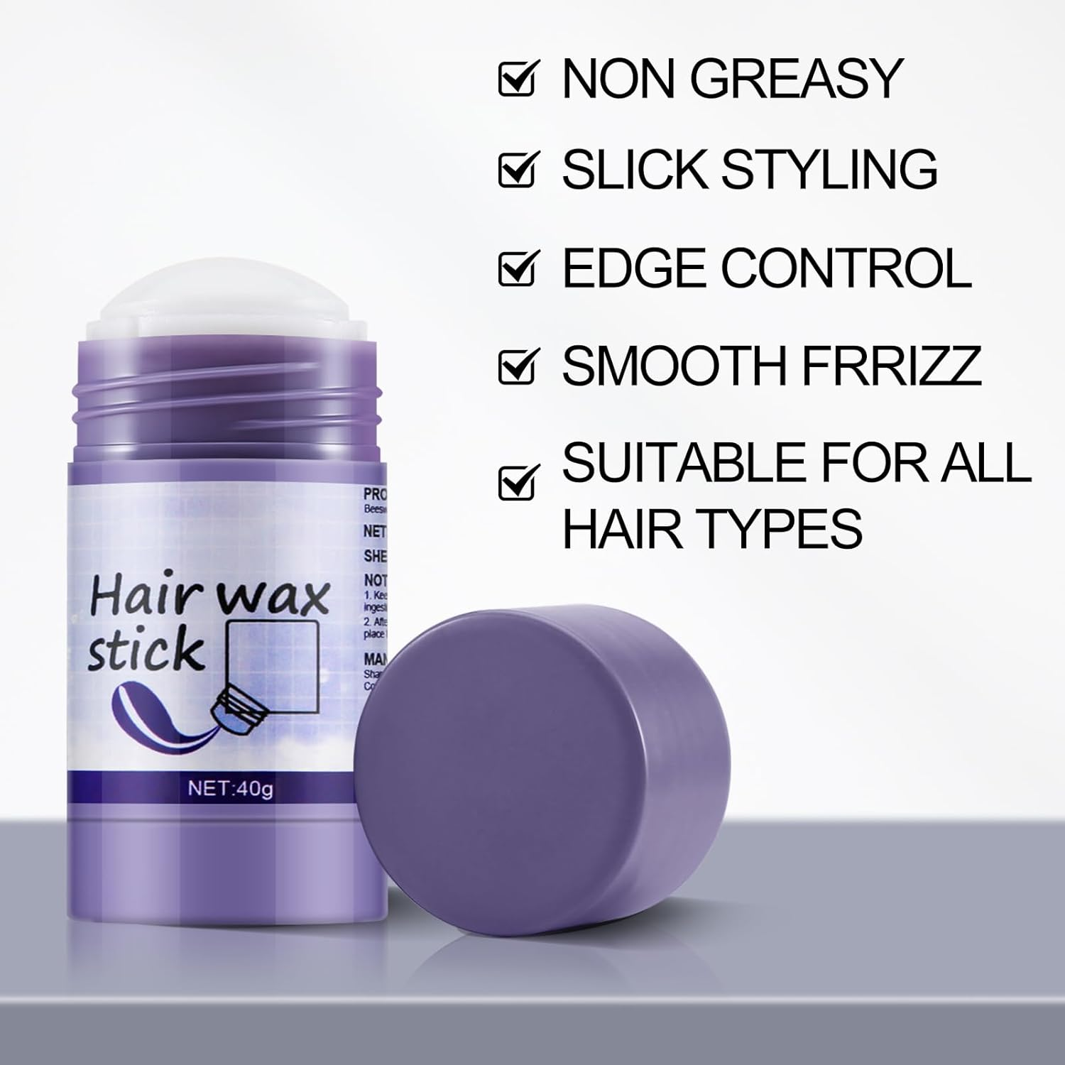 Apooliy Hair Wax Stick,Wax Stick for Hair Flyaways,Slick Stick for Hair, Non-Greasy Styling Hair Pomade Stick,Hair Accessories image number 5