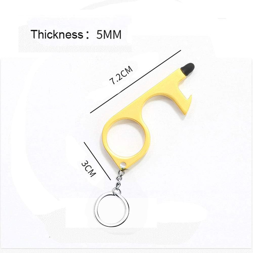 No-Touch Door Opener, 1Pcs No-Touch Door Opener Opener Keyring Tool Safe Touch Key for Outdoor ATM Machine Elevator(Black) image number 5