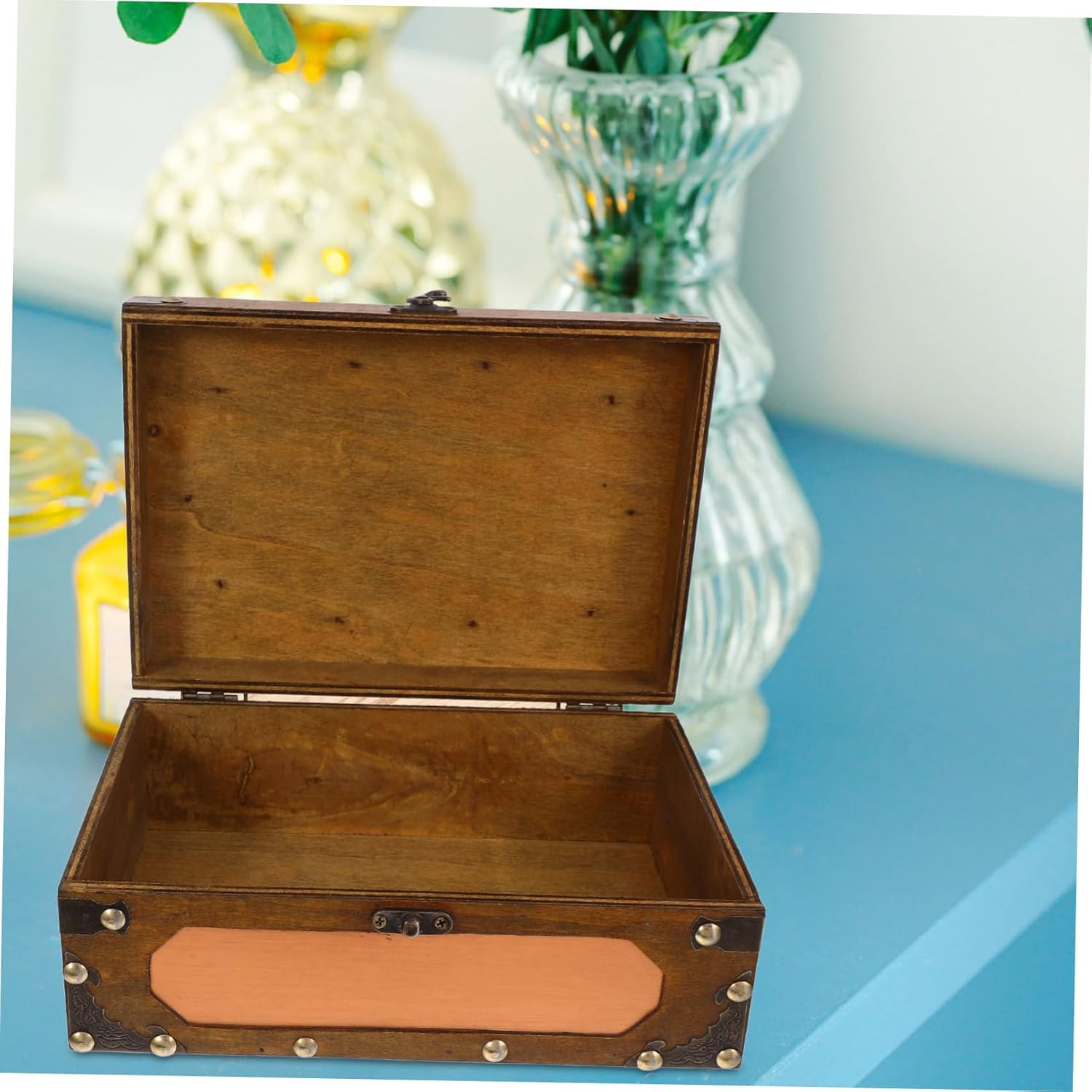 Handmade Vintage Jewelry Storage Box Wooden Card Organizer for Wedding Decor