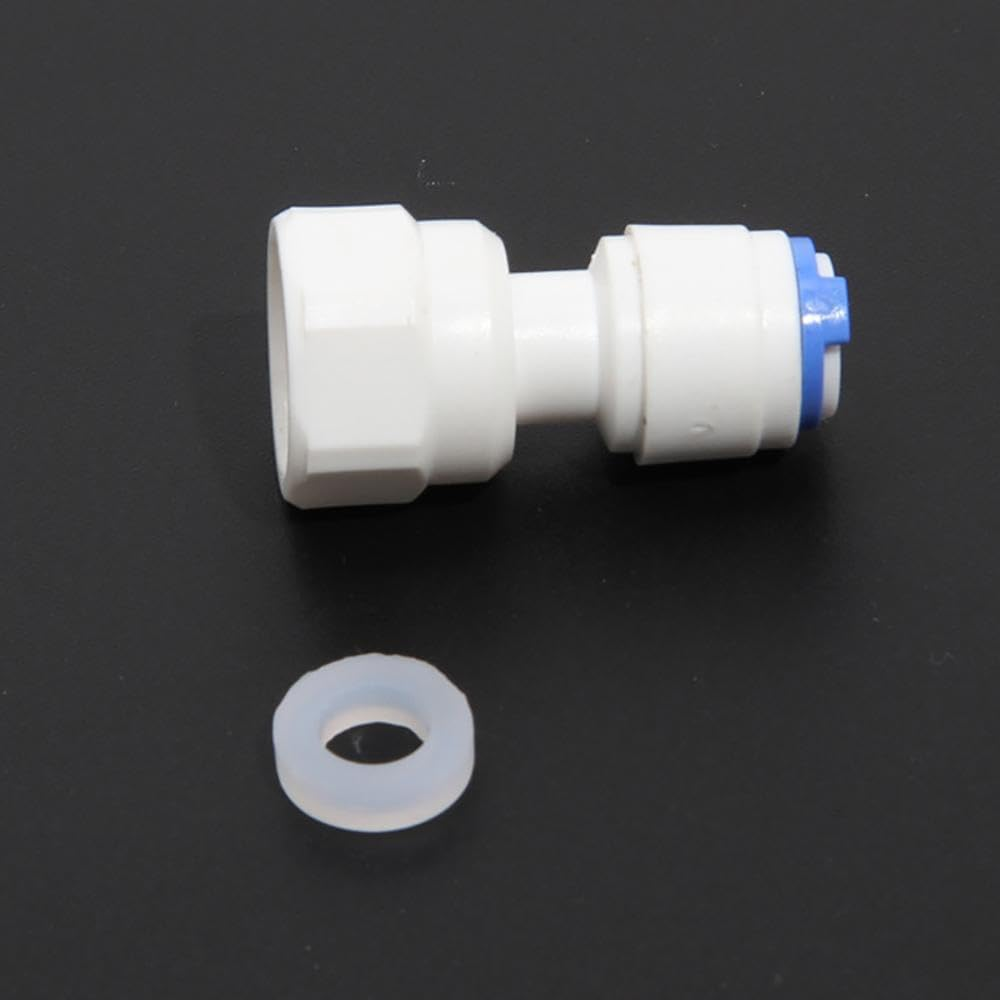 6 Pack Water Filter Fittings, Garden Quick Fitting Connector Adapter for RO System, Aquarium and Water Purifier (1/2" Female Thread-1/4" Hose) image number 1