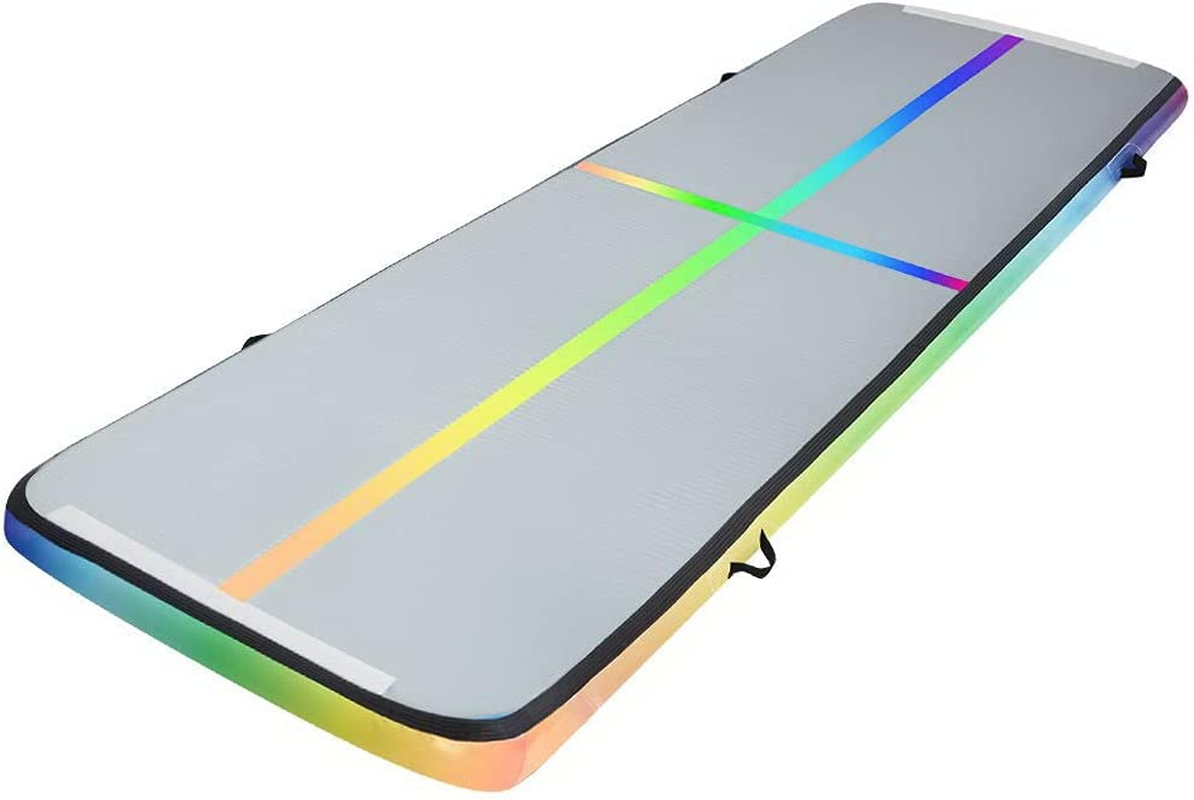 Everfit Air Track, 3 X 1 X 0.1M Inflatable Yoga Gymnastics Mat Tumbling Mats Thick Training Exercise Airtrack Flooring Home Gym Equipment Outdoor Fitness, Anti-Slip Wear-Resistant Multi-Colored