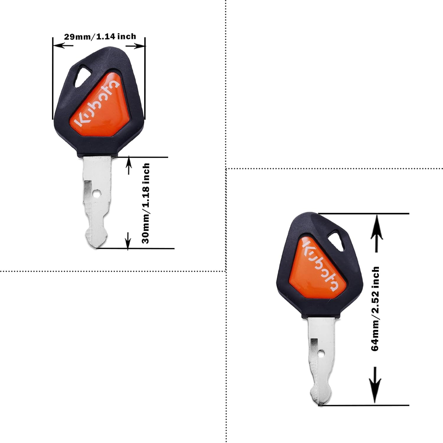 10PCS Kubota Key 459A RC411-53933 RC461-53930 Replacement for Kubota Mini Excavator Backhoe Skid Steer Track Loader SVL75 SVL90 KX121-3 KX161-3 KX41-3 KX71-3 KX91-3 U15 U17 U25S U35 L39 L45 L47 L48 image number 2