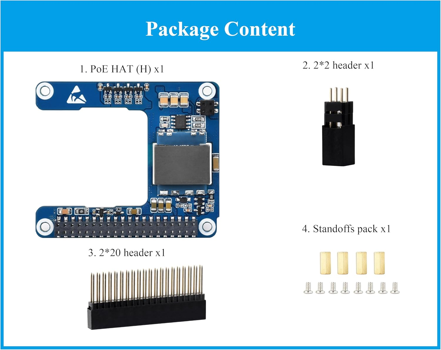 Poe HAT Compatible with Raspberry Pi 5/Compute Module 5, Power over Ethernet HAT 5V 5A Output, 802.3Af/At Network Standard, Isolated Switched-Mode Power Supply, Support Pi5 Case & Active Cooler image number 1