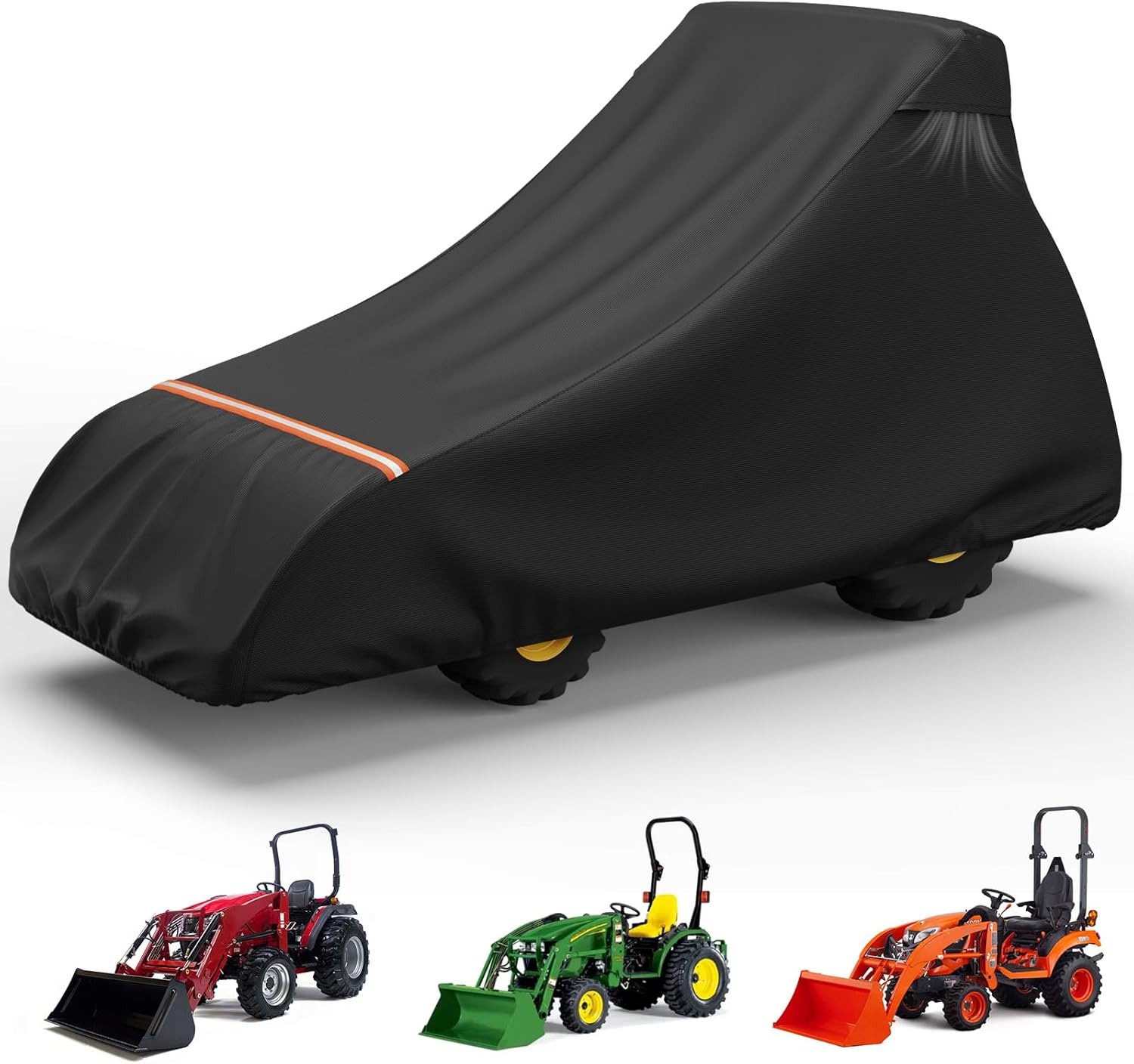 Akefit Tractor Cover,Tractor Covers Waterproof Heavy Duty,420D Oxford Waterproof, Dustproof, UV Protection Universal Tractor Cover with Reflective Strip,189.3''Lx76.3''Wx86.2''H image number 1