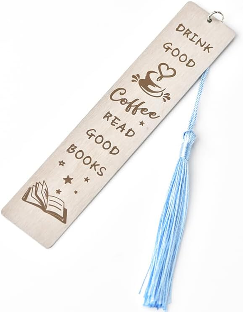 Book Coffee Lover Gifts Bookmarks for Women Men Bookmarks for Book Coffee Lovers Bday Christmas Gifts for Friends Students Coworkers Bookworm Readers Graduation Retirement Gifts Bookmark with Tassel