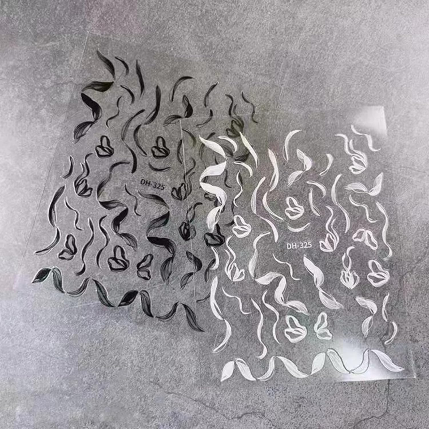 Nail Art Stickers Decals Stripe Line Nail Decals Self Adhesive Wave Nail Art Stickers for Women Girls DIY Nail Art Decorations Supplies (Black)