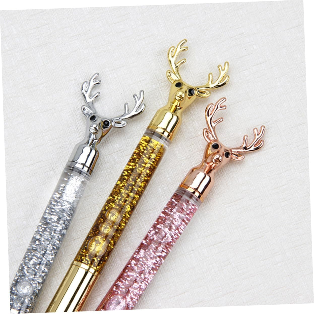 Operitacx Reindeer Shaped Metal Ballpoint Pen Novelty Stationery for Students for Boys and Girls Cute Stationary Creative Ballpoint Pens image number 3