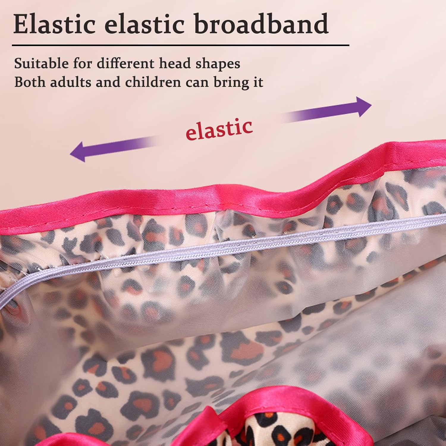 ADSEXY Double-Layer Shower Cap, Animal Print and Polka Dot Patterns, Waterproof, Set of 4 image number 1