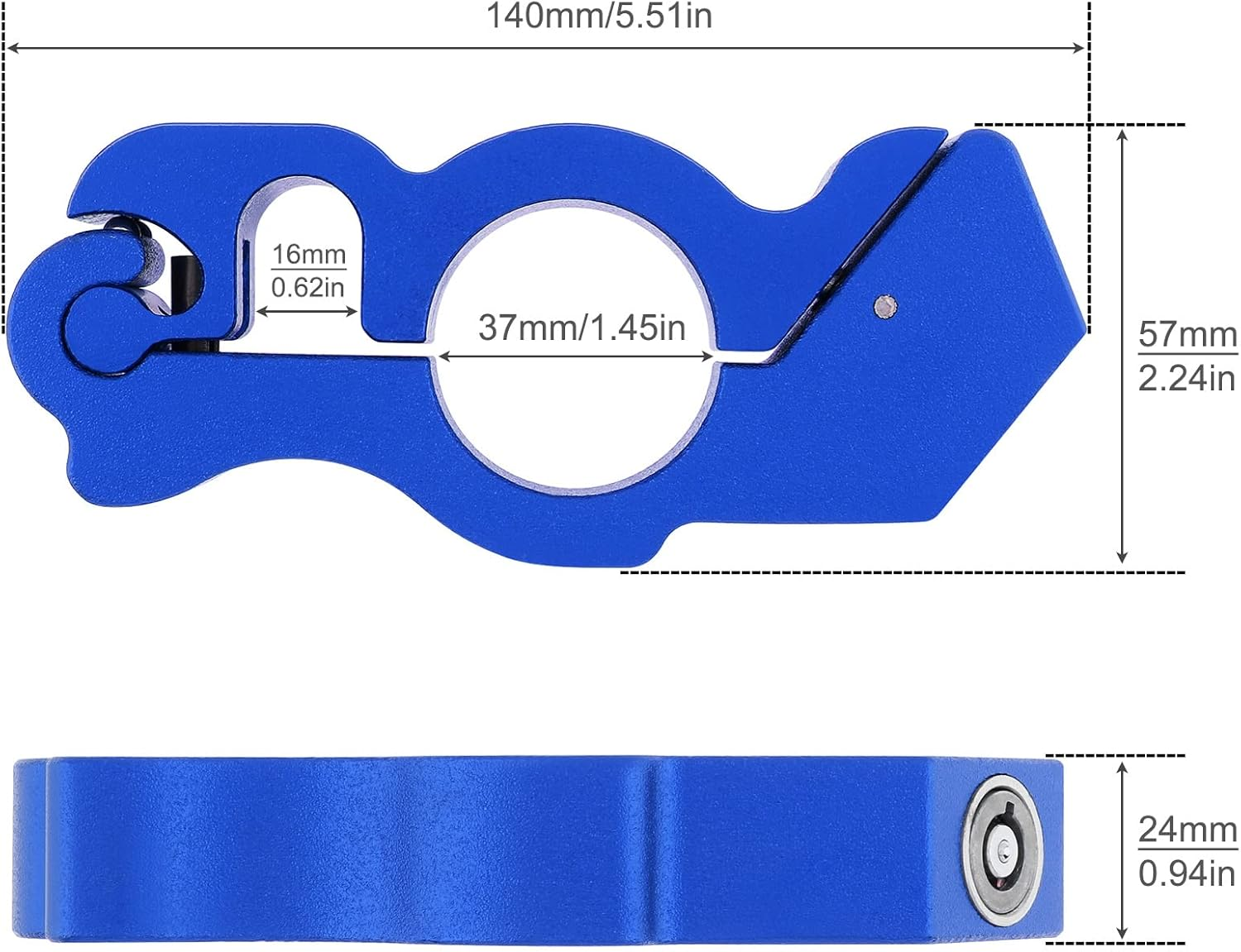 Windance Motorcycle Handlebar Grip Lock,Throttle Clutch Brake Lever Lock, anti Theft 2 Keys to Secure Your Motorcycle Bike ATV Moped Scooter in under 5 Seconds (Blue, L)