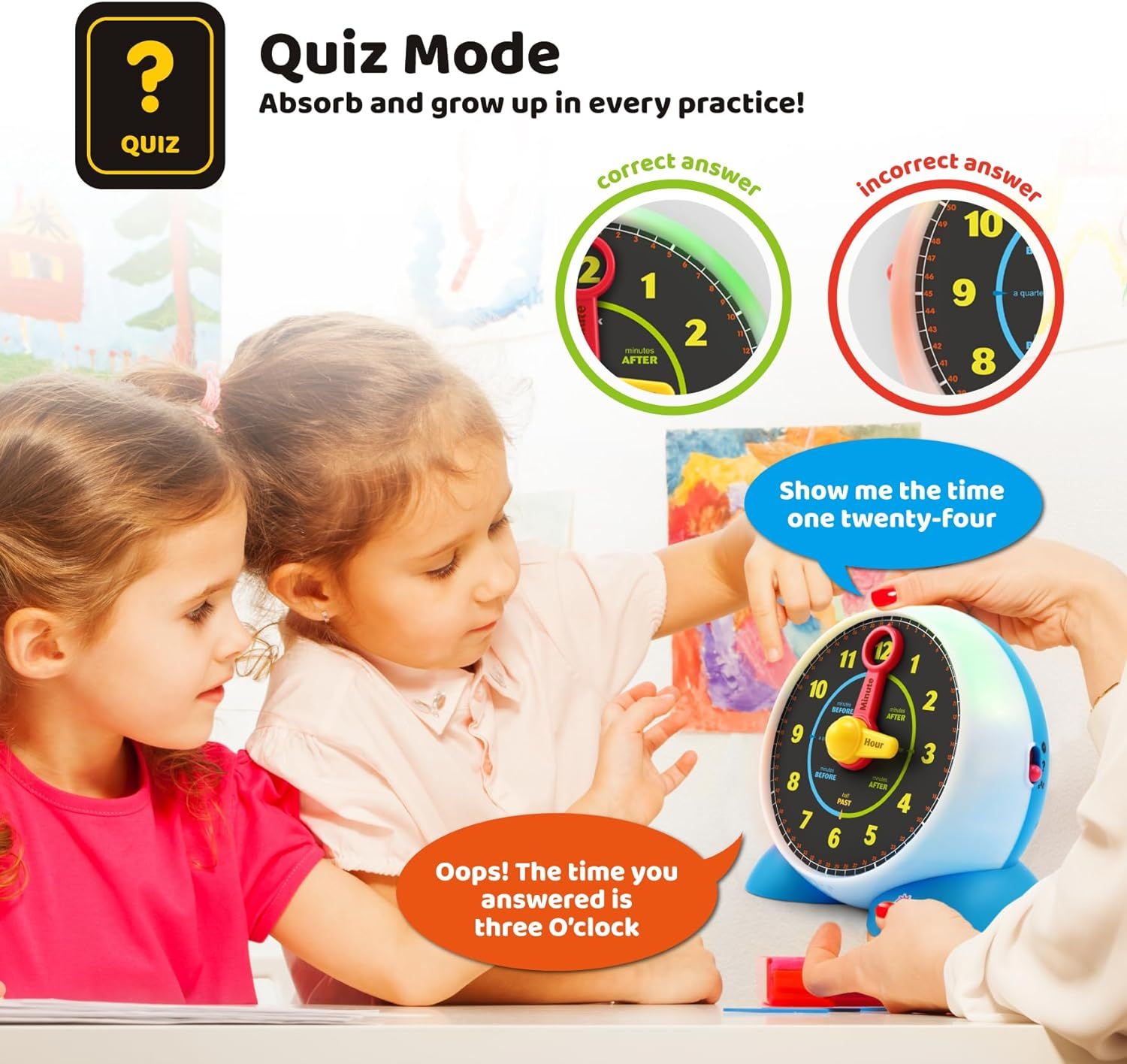 Best Learning Learning Clock - Educational Talking Learn to Tell Time Light-Up Toy with Quiz and Sleep Mode Lullaby Music - Ideal Birthday Toddlers & Kids Ages 3 to 6 Years Old image number 6