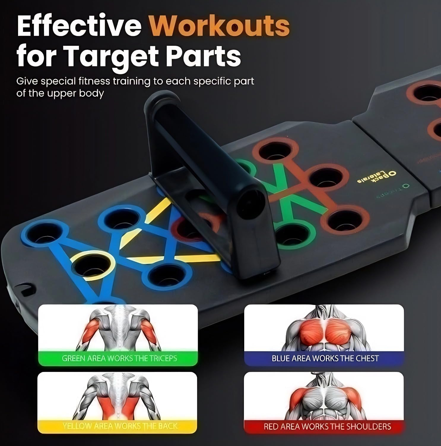 DULCE DOM Push up Board - Foldable 10-In-1 Push up Bar with Resistance Bands, Portable Multi-Function Home Gym Equipment for Strength Training image number 5