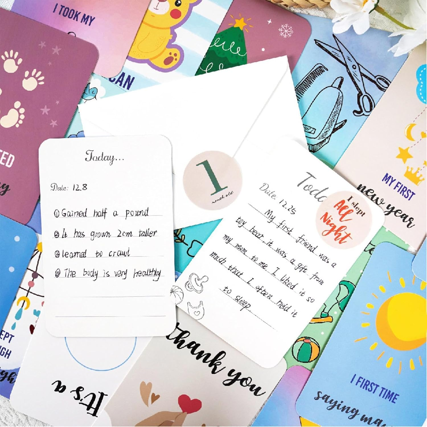 Children'S Monthly Milestone Cards, Children'S Announcement Signs, Colourful Monthly Milestone Signs, 50 X Funny Baby Shower Decorations, Adorable Baby Discs for Girls image number 6