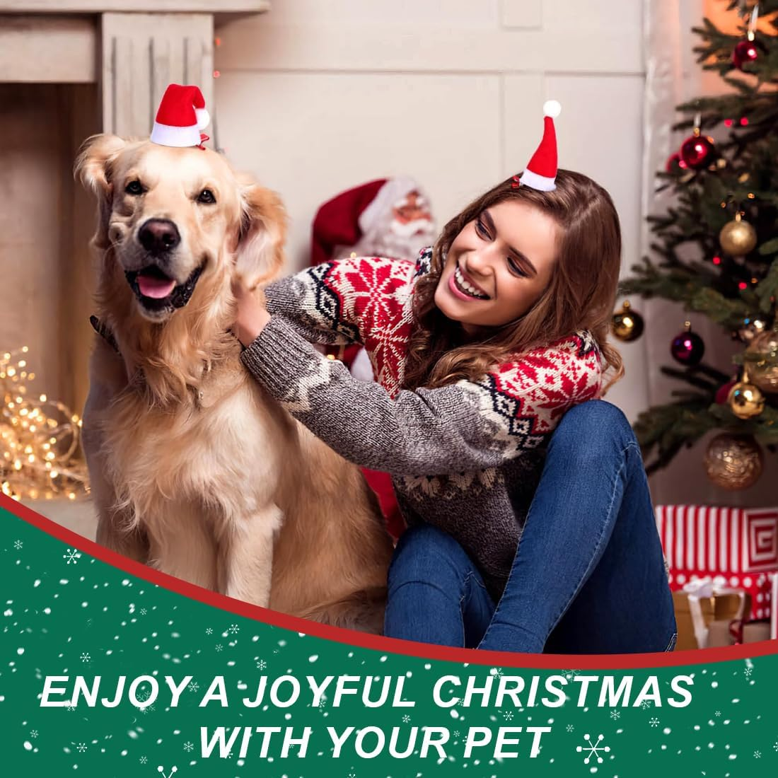 OIXEYA Pack of 10 Christmas Hair Accessories, Mini Christmas Hat Hair Clips, Christmas Gifts for Children, Girls, Women, Christmas Hat Decoration Hair image number 1