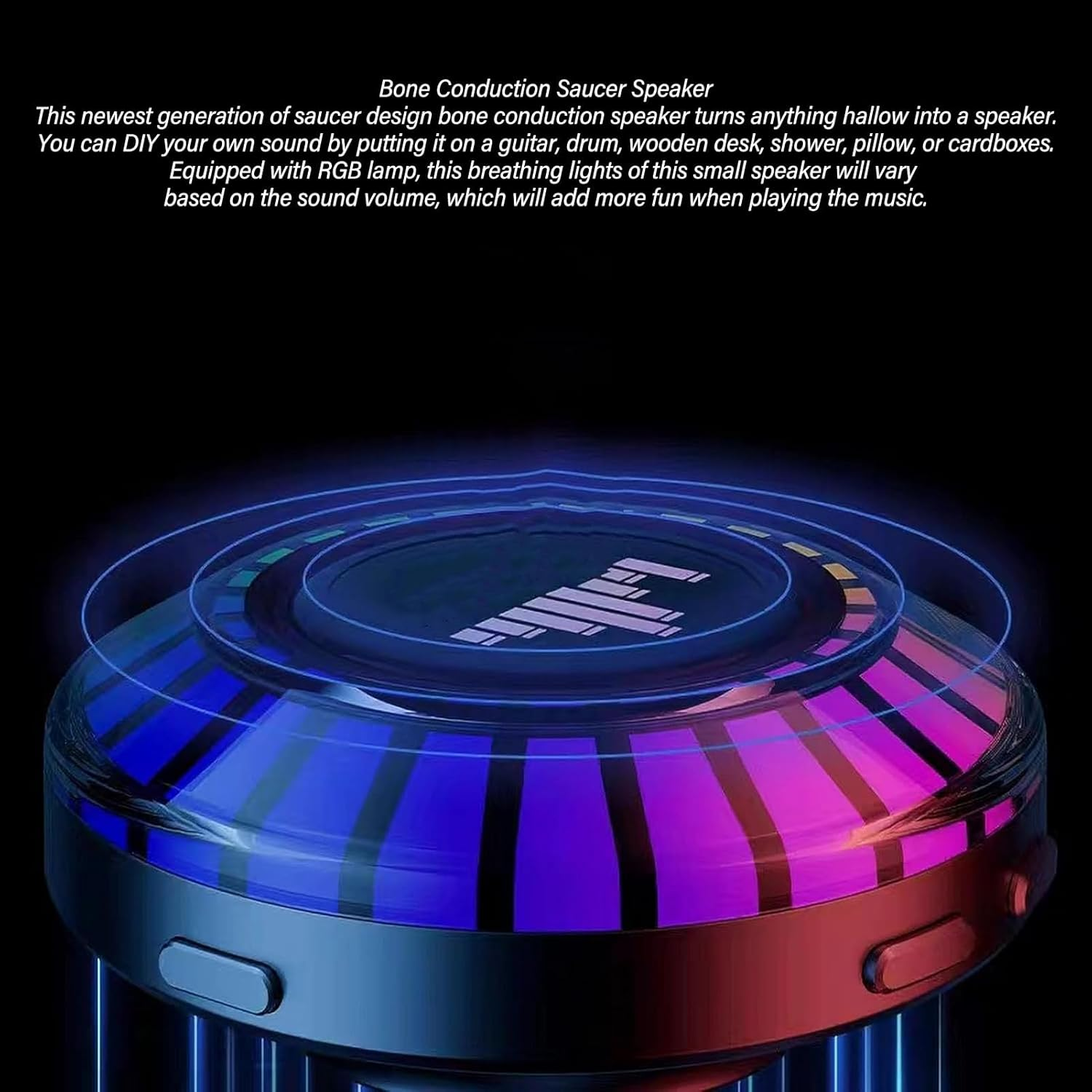 Mini Bluetooth Speaker with RGB Rhythm Lights, Rechargeable Portable Wireless Bluetooth Bone Conduction Humbird Speaker, Turn Anything into Speakers, for Travel image number 6