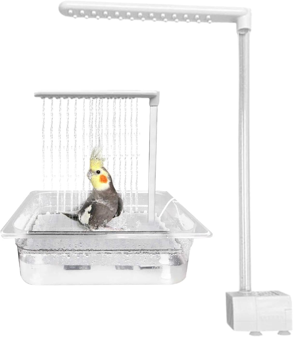 Parrot Shower Accessories,Bird Bath Shower Head with Running Water | Automatic Parakeet Bathing Accessories, Pet Pool Toy for Lovebirds, Cockatiels