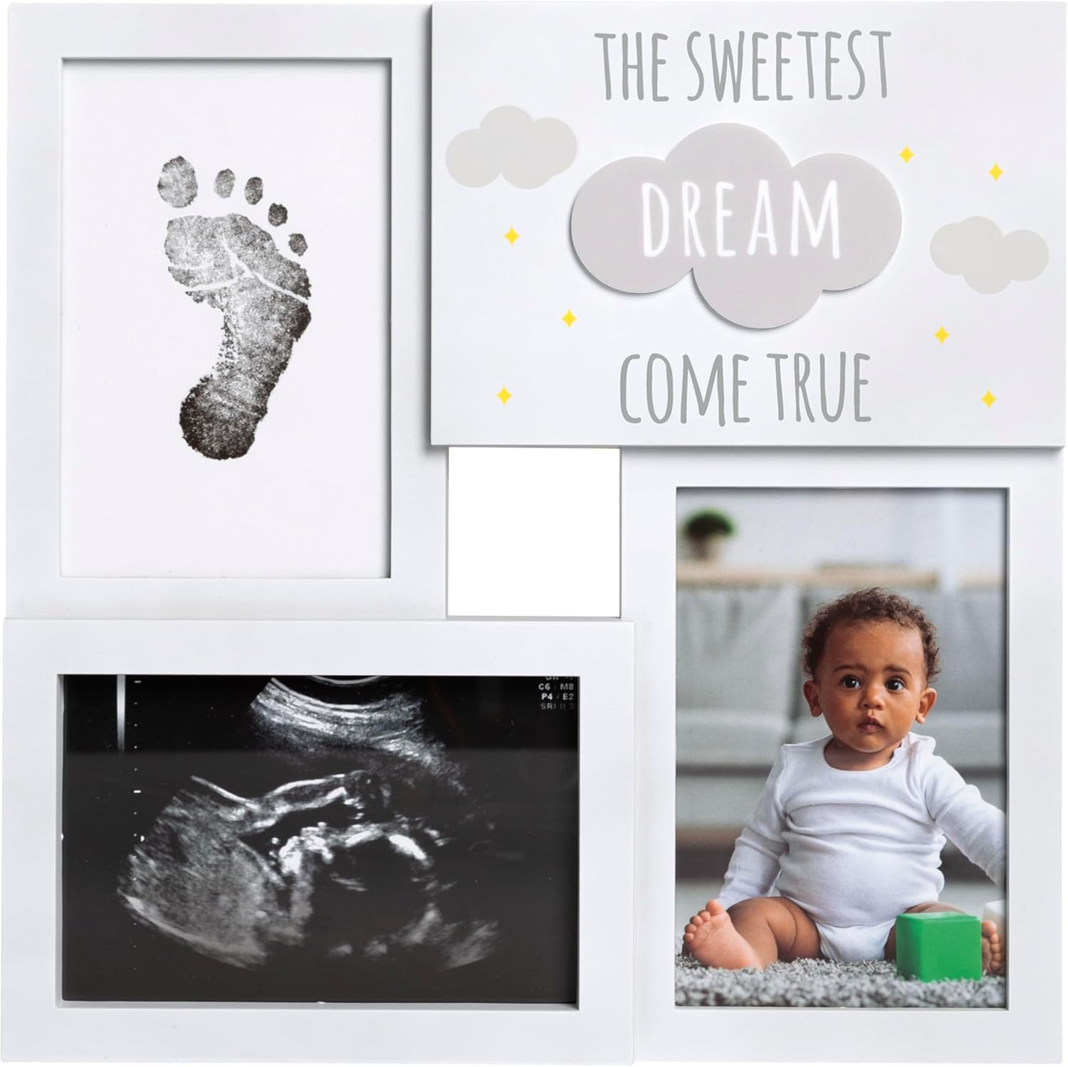 Kate & Milo My First Year Photo Frame, Baby Milestone Picture Frame, Newborn Keepsake Nursery D&eacute;cor, Baby Girl and Baby Boy Gift, You Are so Loved, White