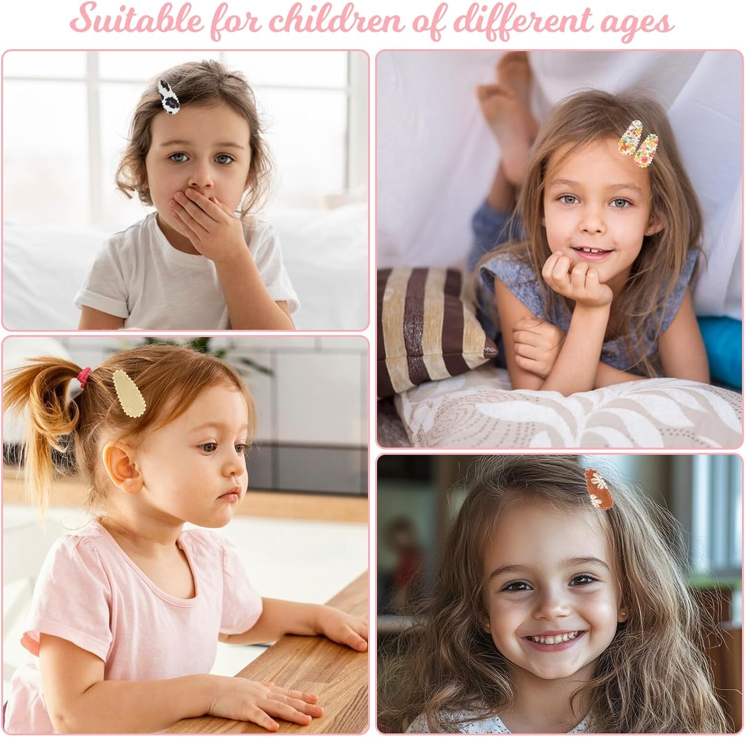 28 PCS Snap Toddler Hair Clips Flower Patterns, Wrapped Mini Barrettes, Cute Hair Accessories for Girls and Infants image number 3