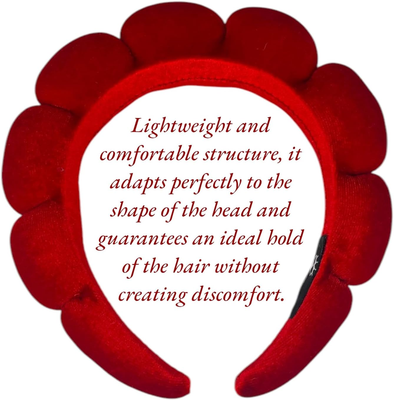 Bottega Della Principessa Ladies Curved Velvet Alice Band Alice Band Skin Care Viral Tik Tok Beauty Routine Makeup Spa with Organza Bag image number 2