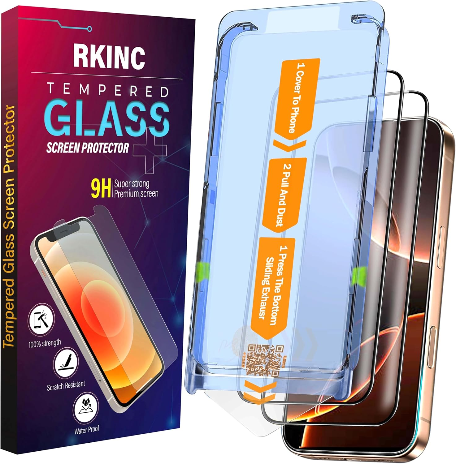 Screen Protector [3-Pack] for Iphone 16E / Iphone 14 / Iphone 13 / Iphone 13 Pro 6.1-Inch, RKINC Tempered Glass Film Screen Protector, 0.33Mm [Bubble-Free][Anti-Scratch][Anti-Shatter]