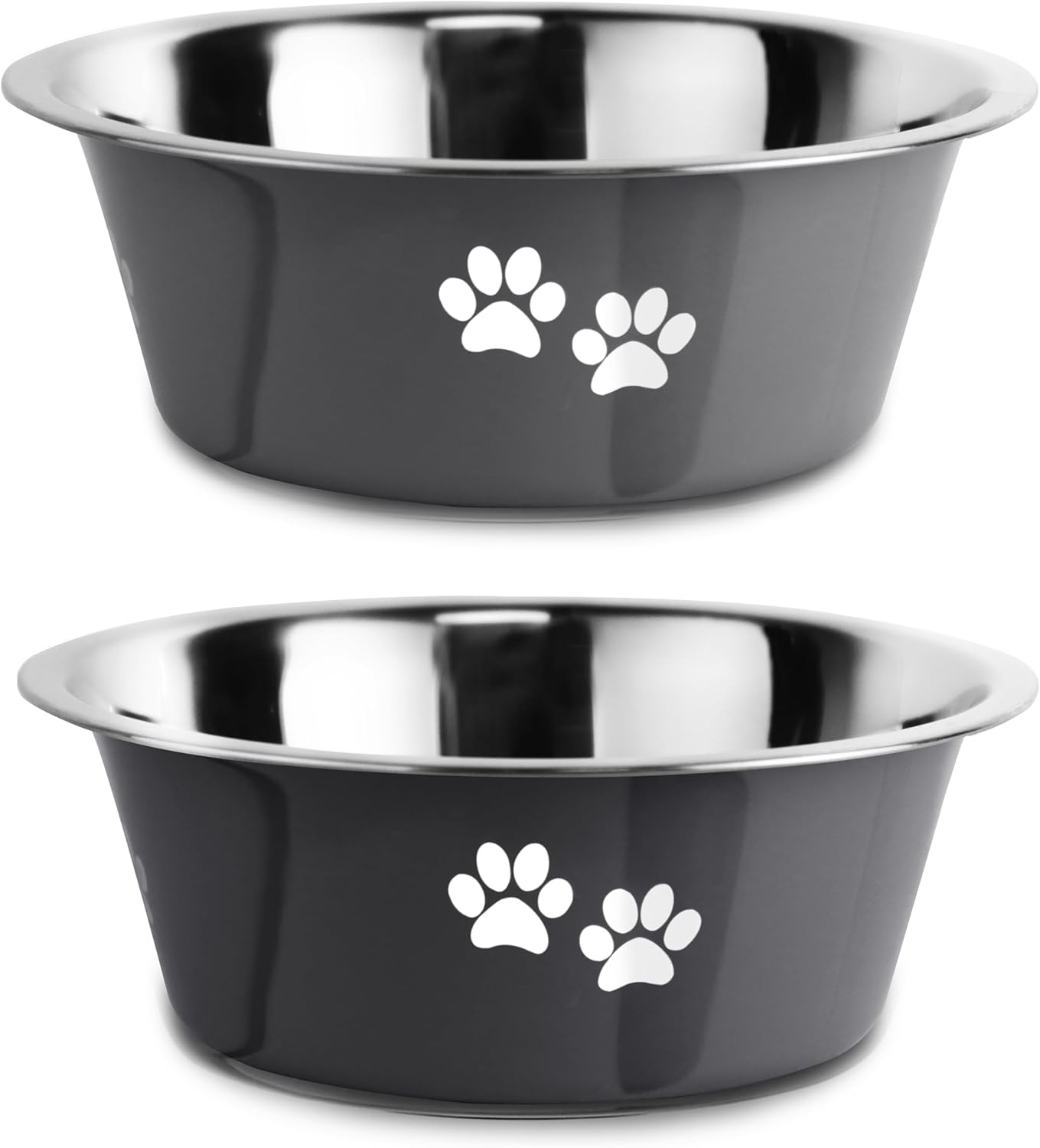 Stainless Steel Dog Bowls, Nonslip Rubber Bottom No Spill Proof Skid Metal Insulated Dog Bowls for Large Medium Small Breed Dogs (Pink, 3.6 Cups/29 OZ)