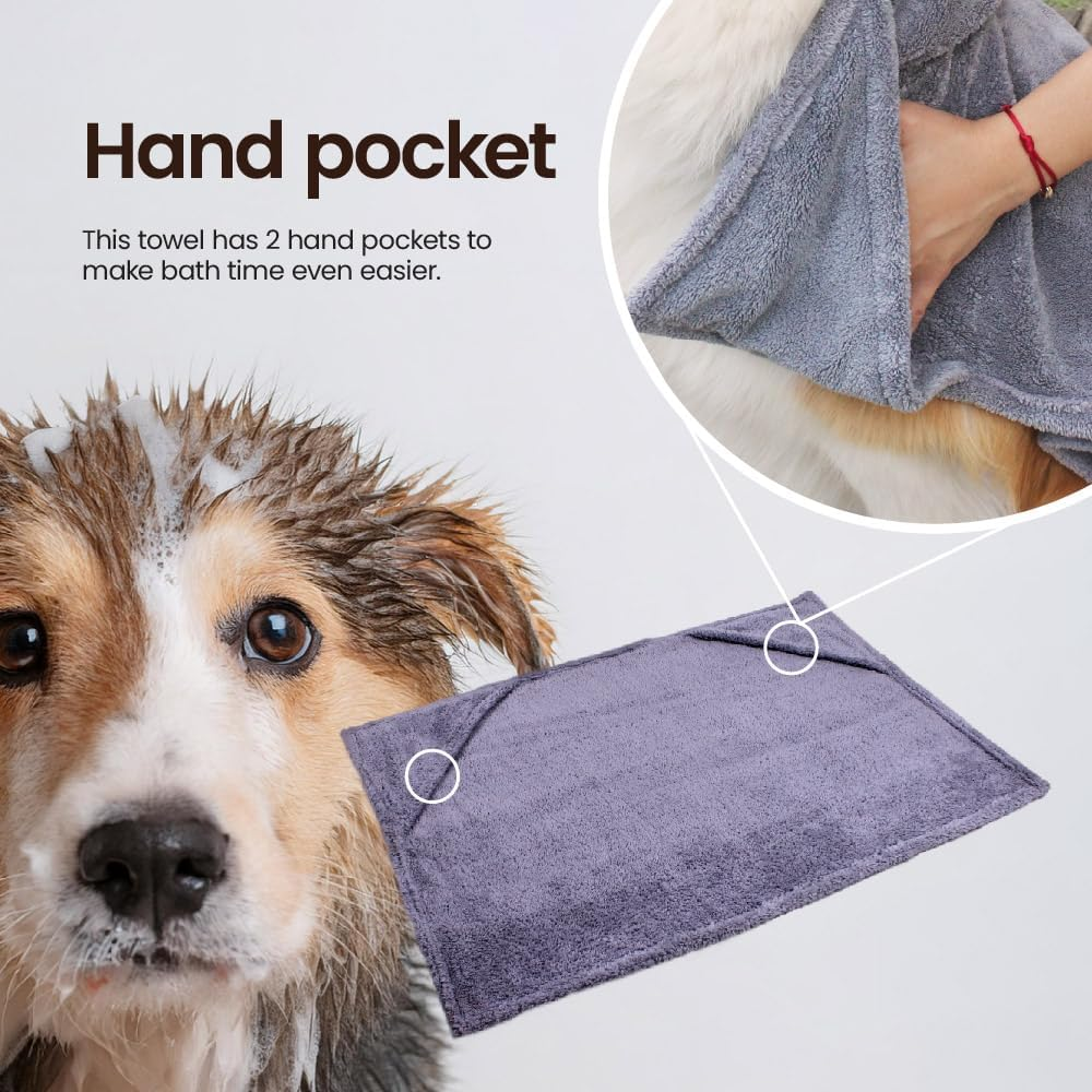 White Magic Pet Drying Towel, Small &ndash; Super Absorbent, Anti-Bacterial, Quick-Dry, Machine Washable, 40X70Cm, Perfect for Dogs & Cats image number 3