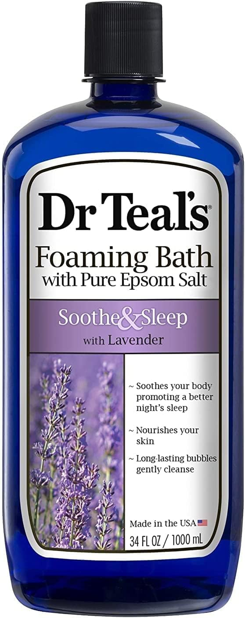 Dr Teal'S Foaming Bath Combo Pack (68 Fl Oz Total), Soothe & Sleep with Lavender, and Moisturizing Shea Butter & Almond Oil image number 1