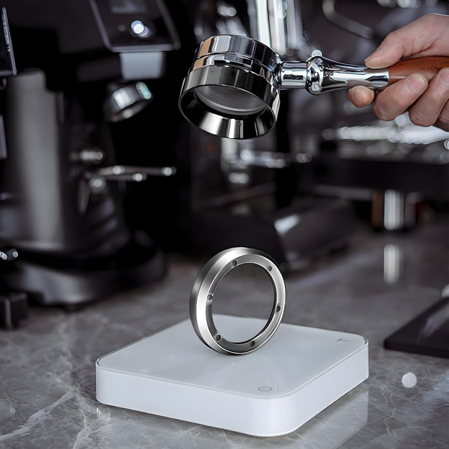 58Mm Magnetic Dosing Funnel, Stainless Steel Dosing Ring Espresso Coffee Machine Accessories for Home Coffee Bar Compatible with 58Mm Portafilter image number 3