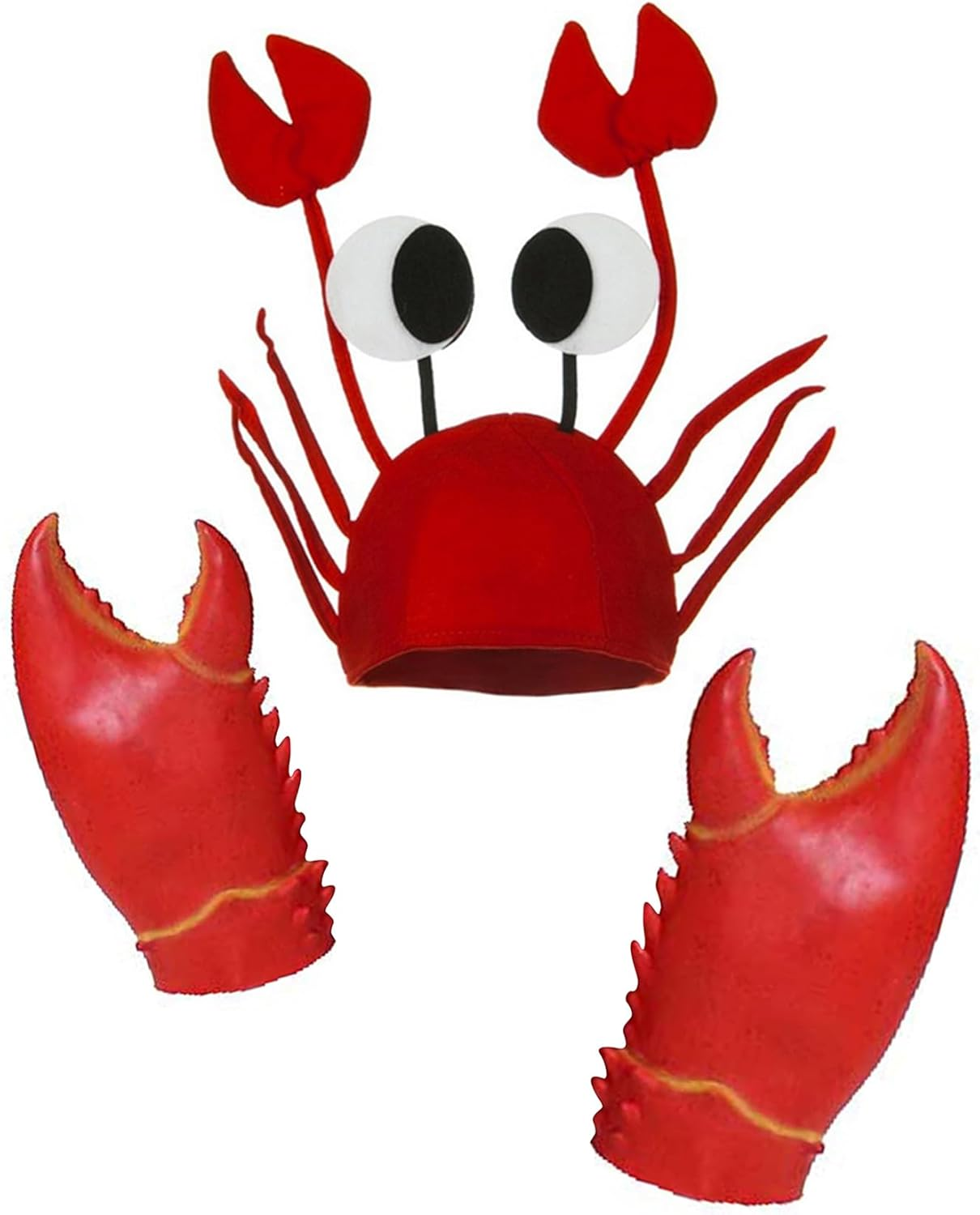 Crab Hat Set- Funny Party Hats Dress up Crazy Theme Party Roleplay Hats Set Novelty 3D Crab Hat for Unisex image number 1