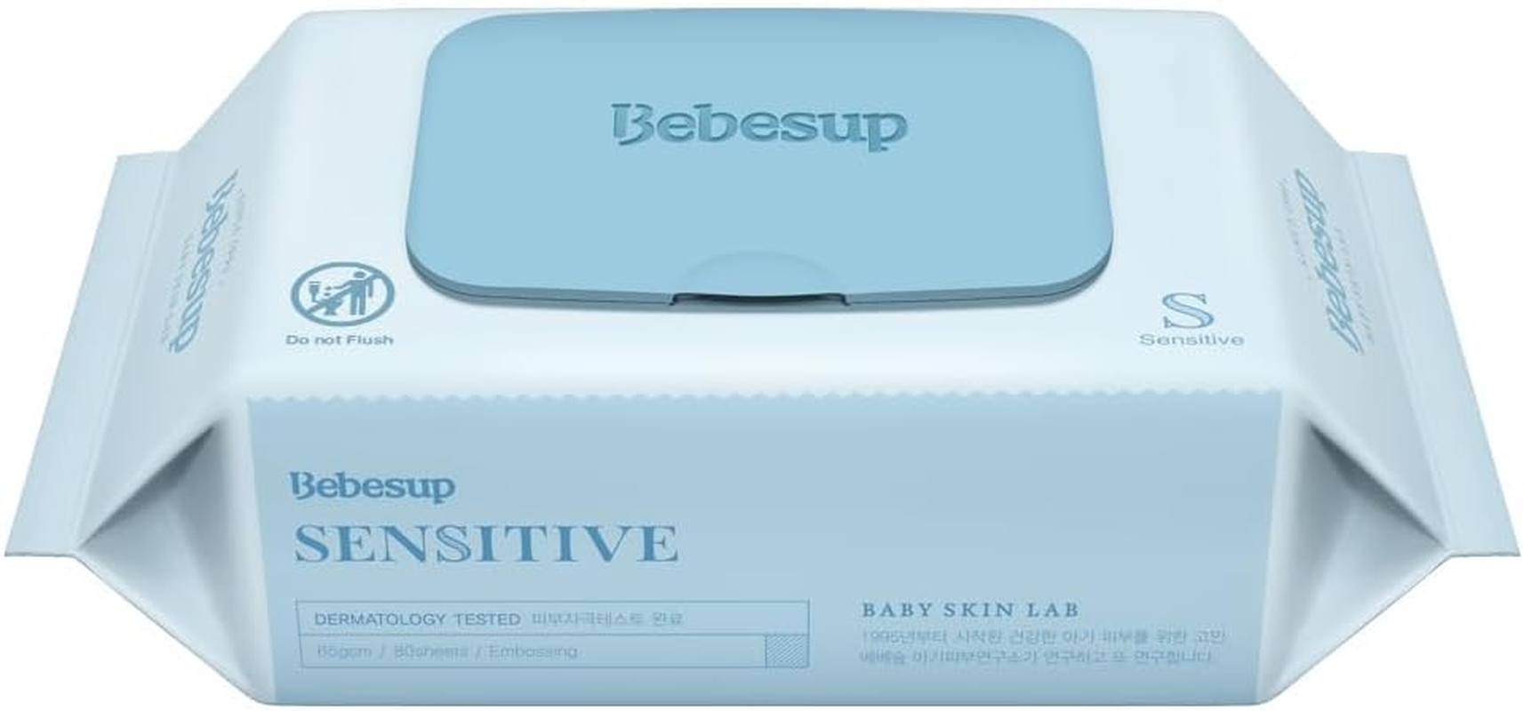 BEBESUP- Korea&rsquo;S #1 Signature Eco Baby Wipes- 100% Plant-Based 99% Drinkable Water-Based Unscented Ultra-Thick Organic Baby Wipes Hypoallergenic for Sensitive Skin Flip-Top (1 Pack)