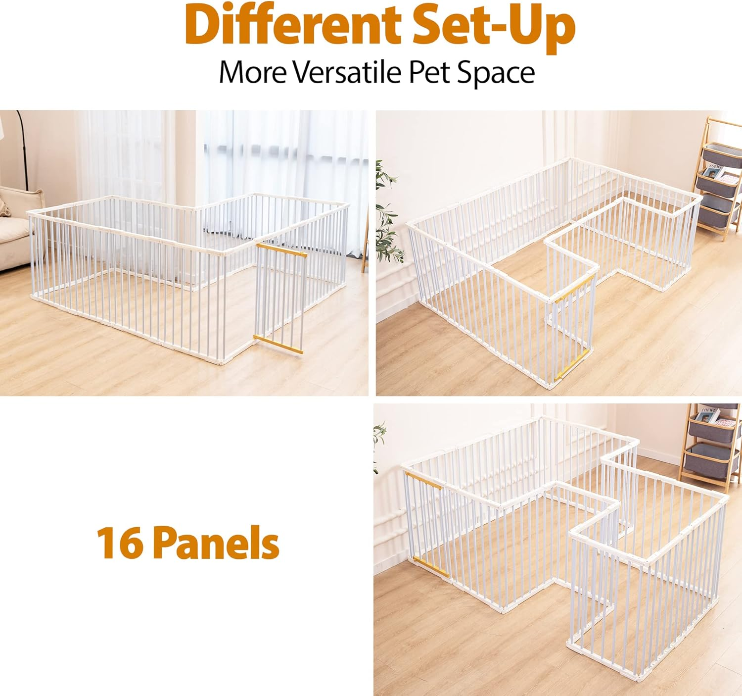 Topet Portable Pet Dog Playpen Enclosure Cage Puppy Exercise Cage Play Pen Fence 8/10/12/14/16 Panels - New Improved Design (14 Panel) image number 2
