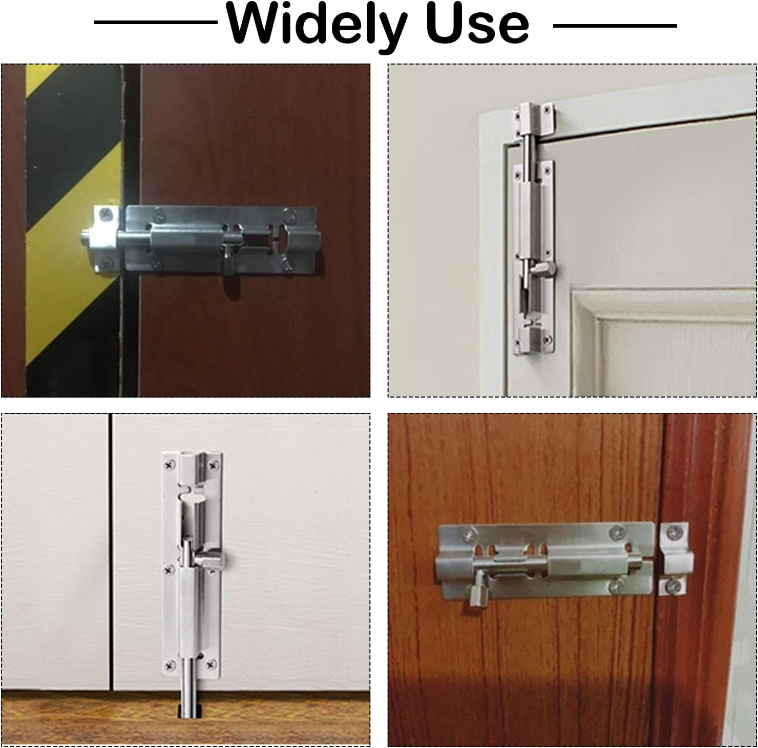 LDEXIN 4Pcs Barrel Bolt Latch 5 Inch Slide Latch Lock, Heavy Duty Solid Thicken Steel Sliding Lock for Door, Keep You Safe and Private image number 4