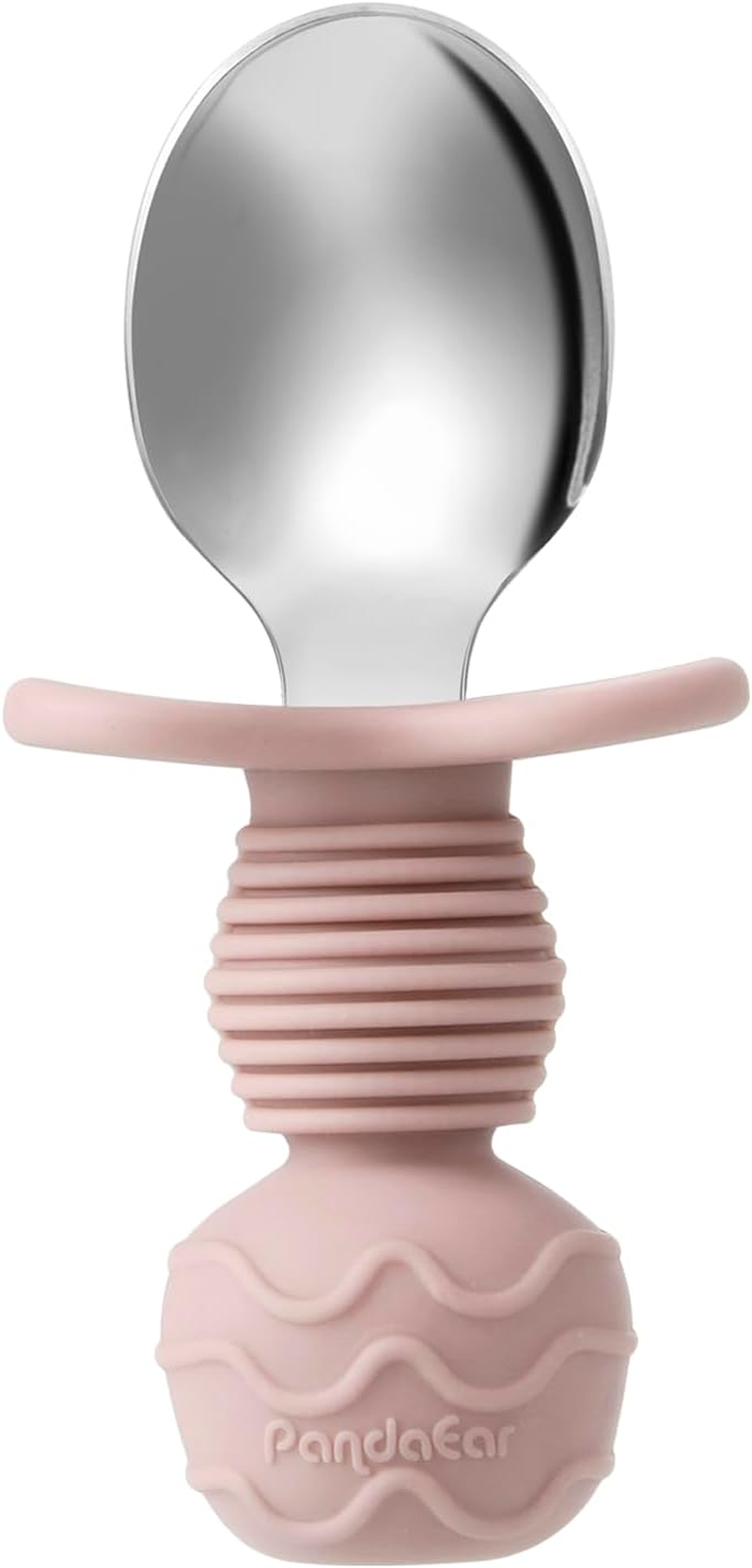 Pandaear 6 Pack Stainless Steel Toddler Spoons and Fork Feeding Set - Anti-Choke First Self Feeding Utensils for Kids Baby Girls Led Weaning Ages 18 Months+ (Pink/Beige) image number 5