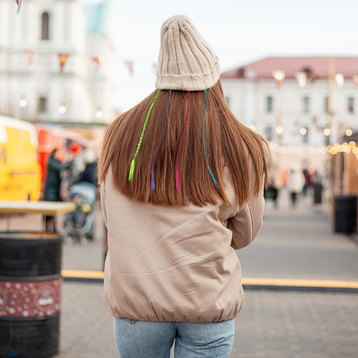 Colorful Braids Clips, 24 PCS Colorful Hair Extensions Clip for Party, Cosplay, Performance (About 30Cm/11.81In) image number 4