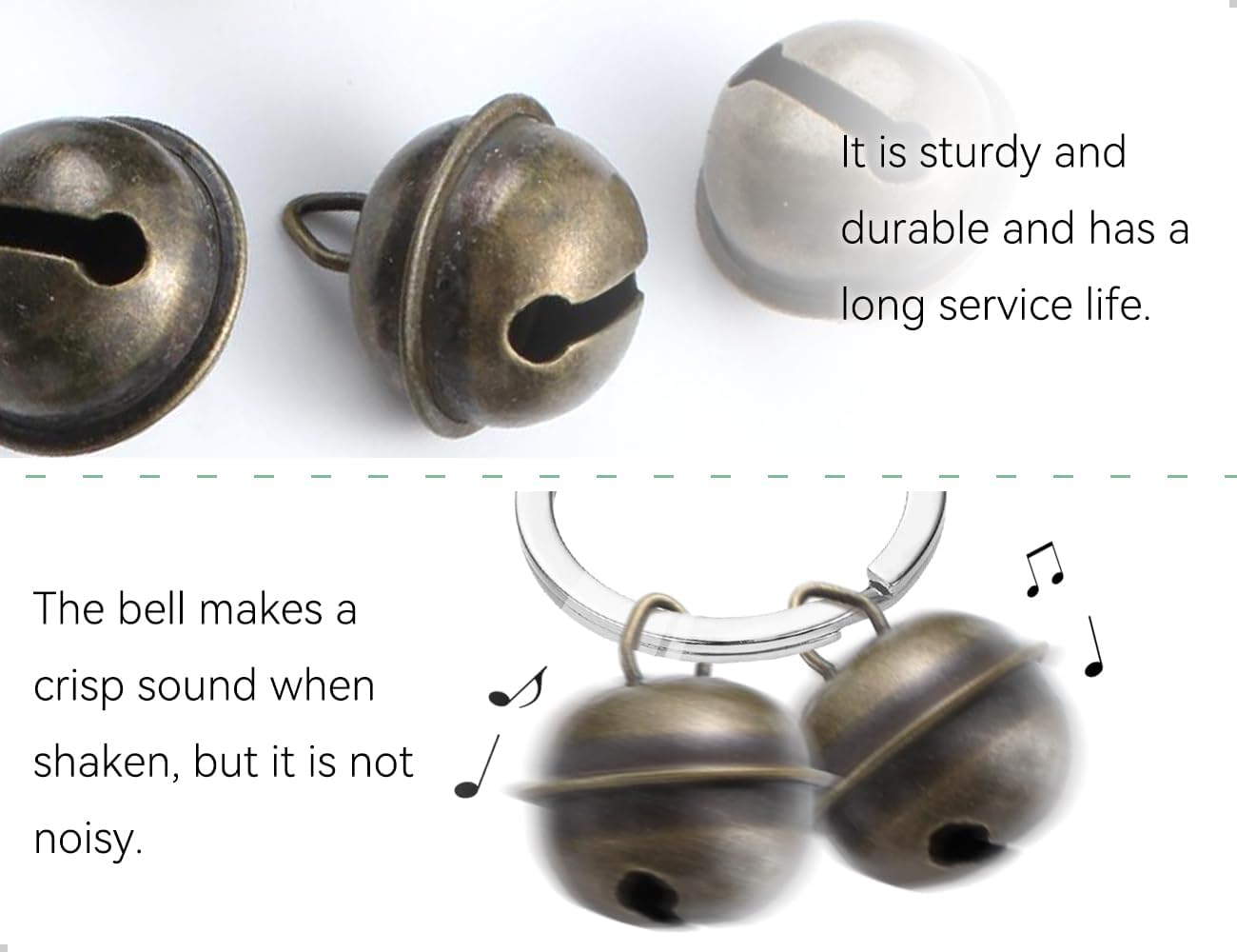 AOYEGIC Pack of 8 Bells, Loud Cat Dog Bell, Collar for Bell, Cats, Pets, Tracker Pendant for Training, with 4 Pieces Key Ring Pet image number 4