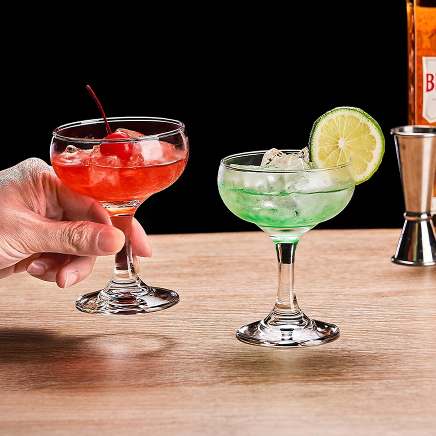 Super Margarita Daiquiri Manhattan Martini Glass Drinking Set, Mini Cocktail Set of 6 Classic Martini Glasses 5 Ounce Ideal for Home Bar Parties and Entertaining image number 5